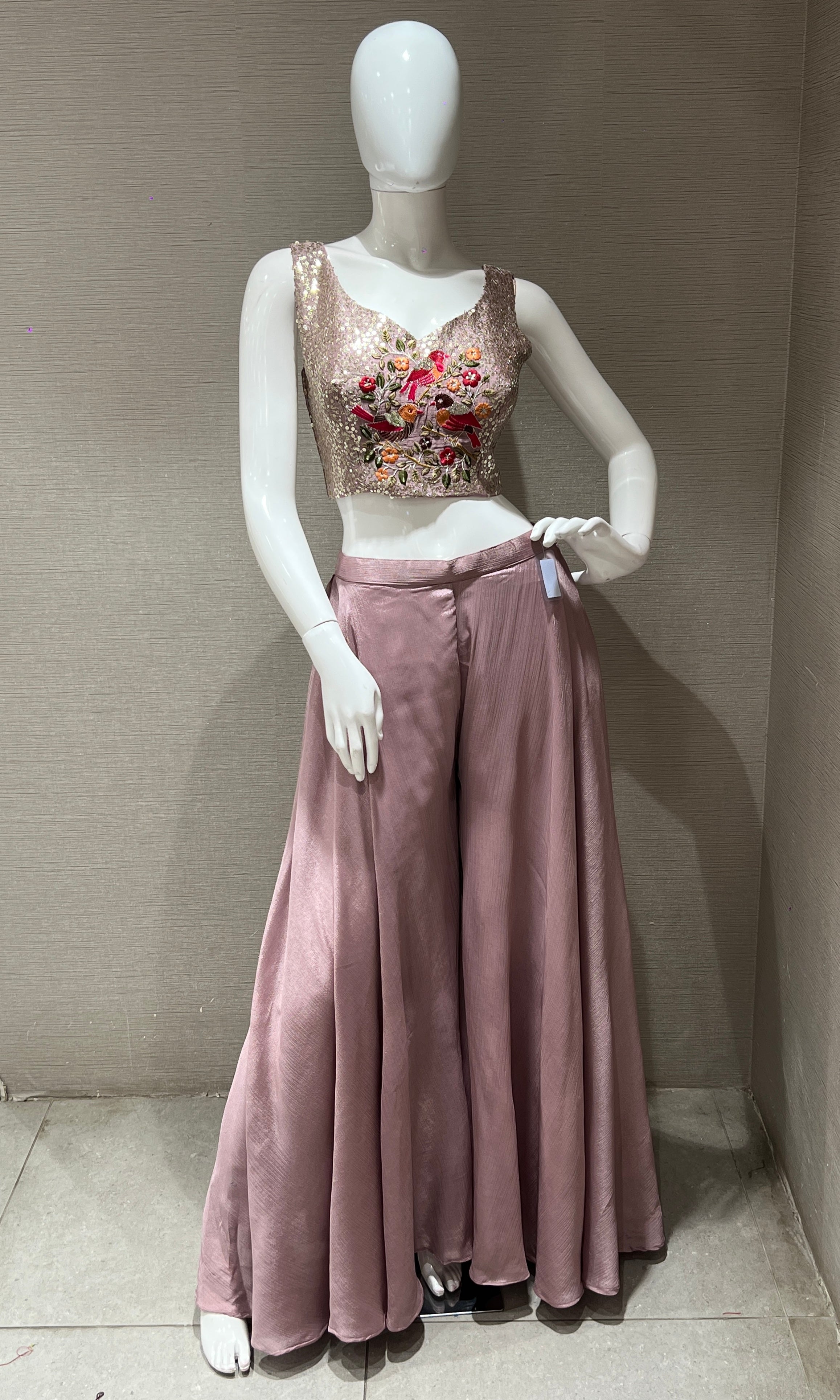 Lilac Palazzo with Embellished Jacket
