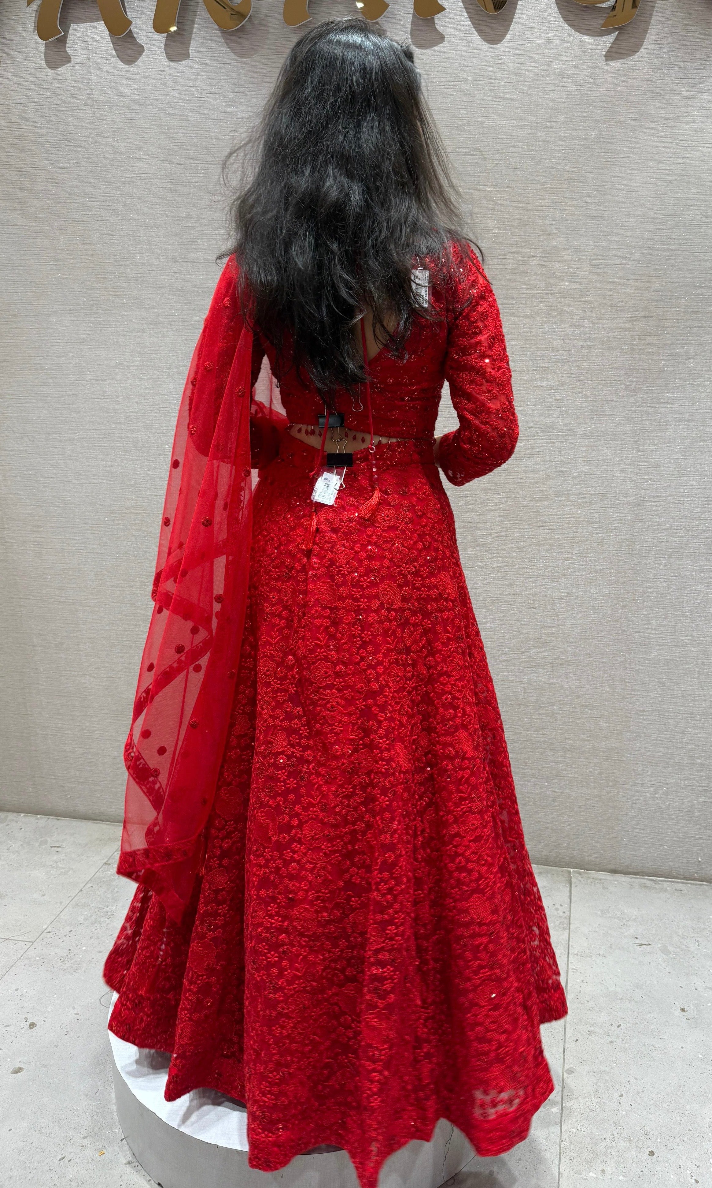 Ruby RED Sequins Lehenga