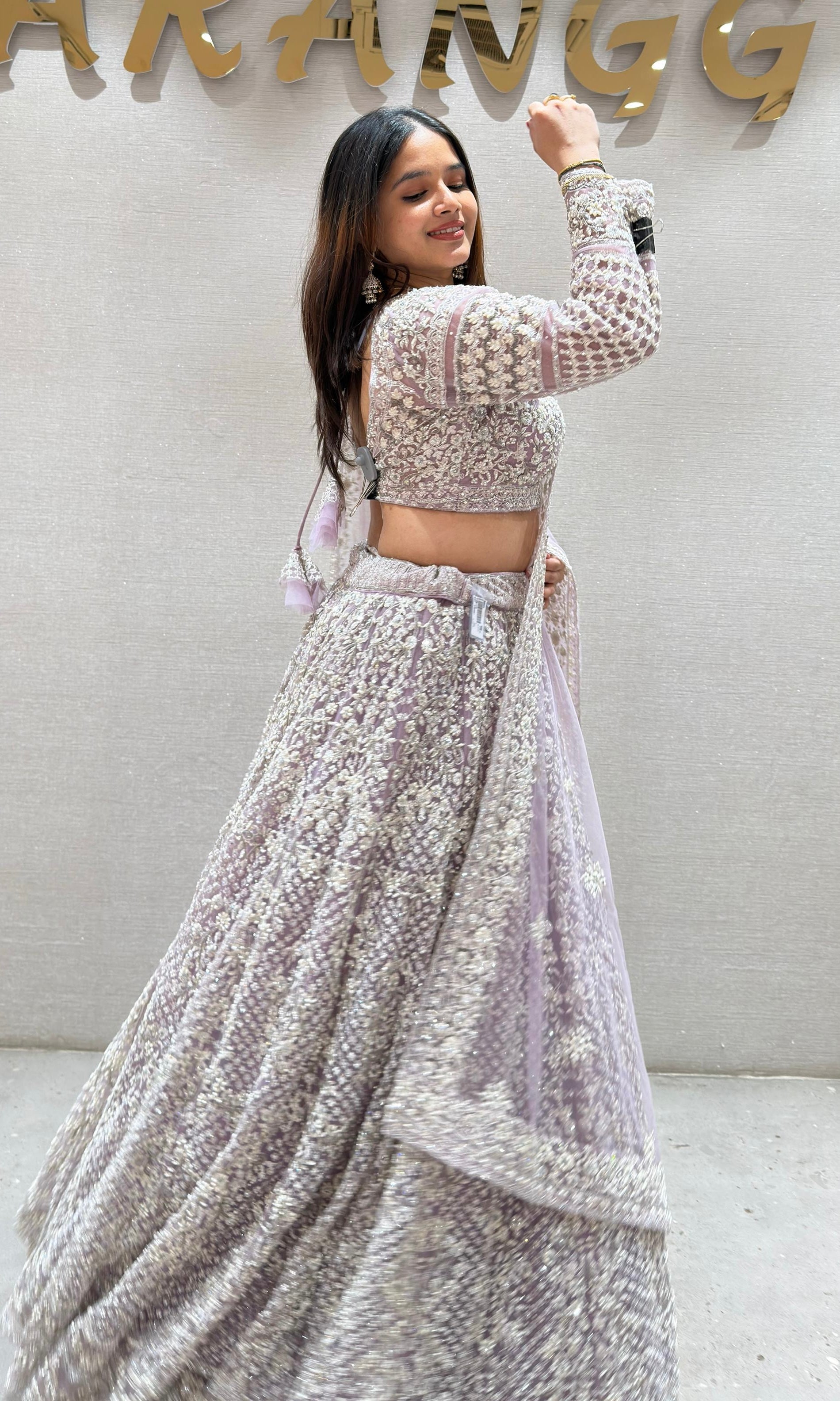 Lavender HEAVY INTRICATE EMBROIDERED LEHENGA