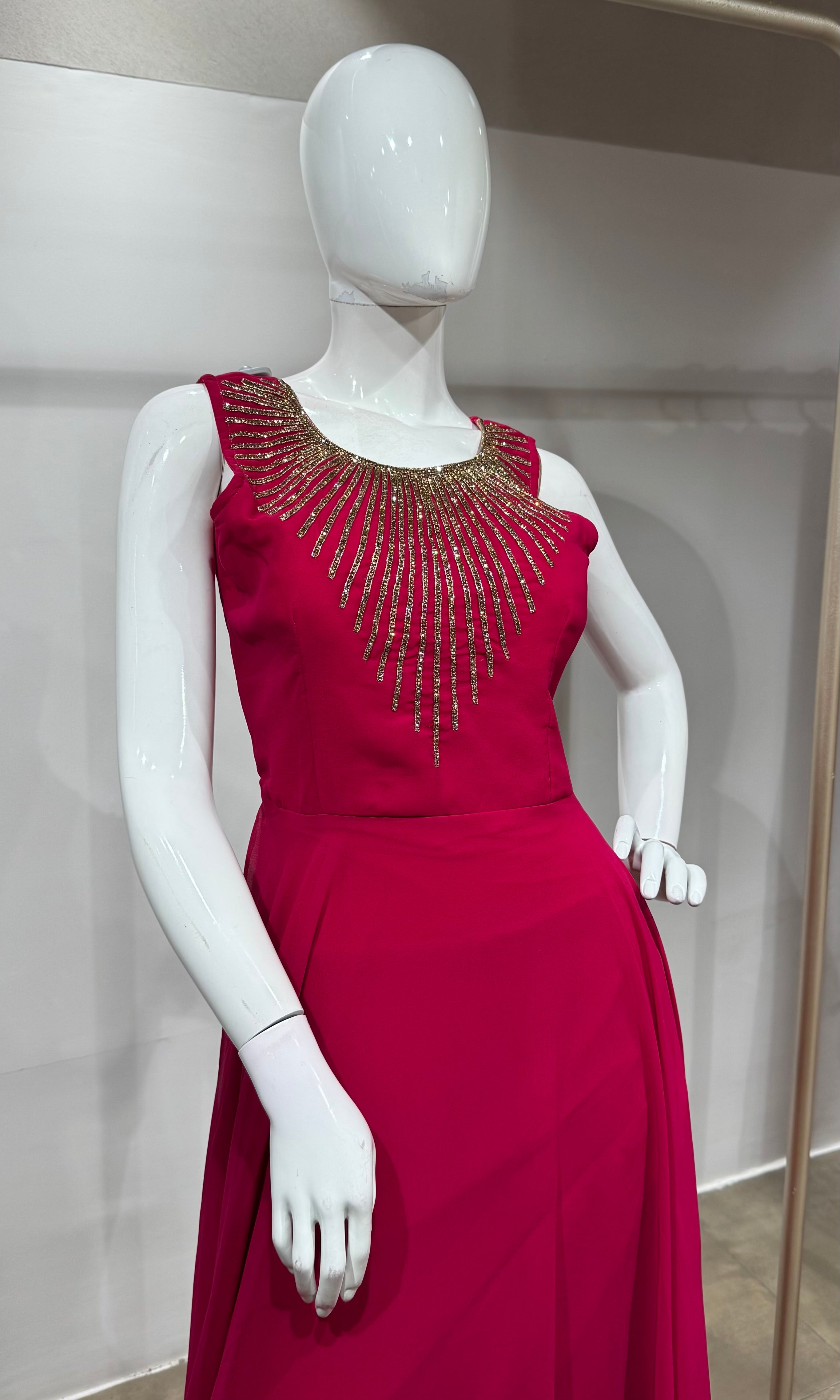 RANI Magenta Embroidered Anarkali Gown Set