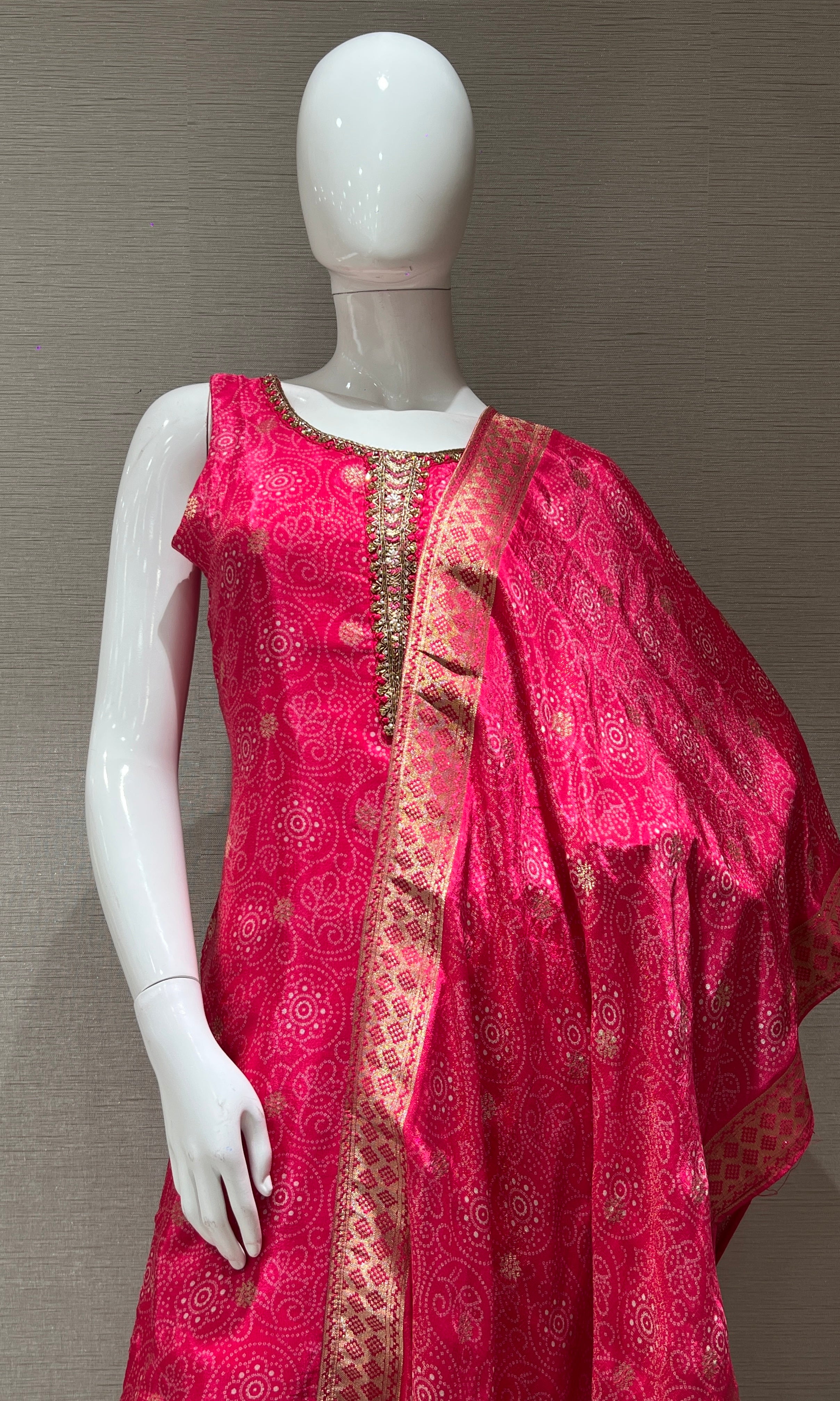 Pink and Gold Ethnic Kurta Set
