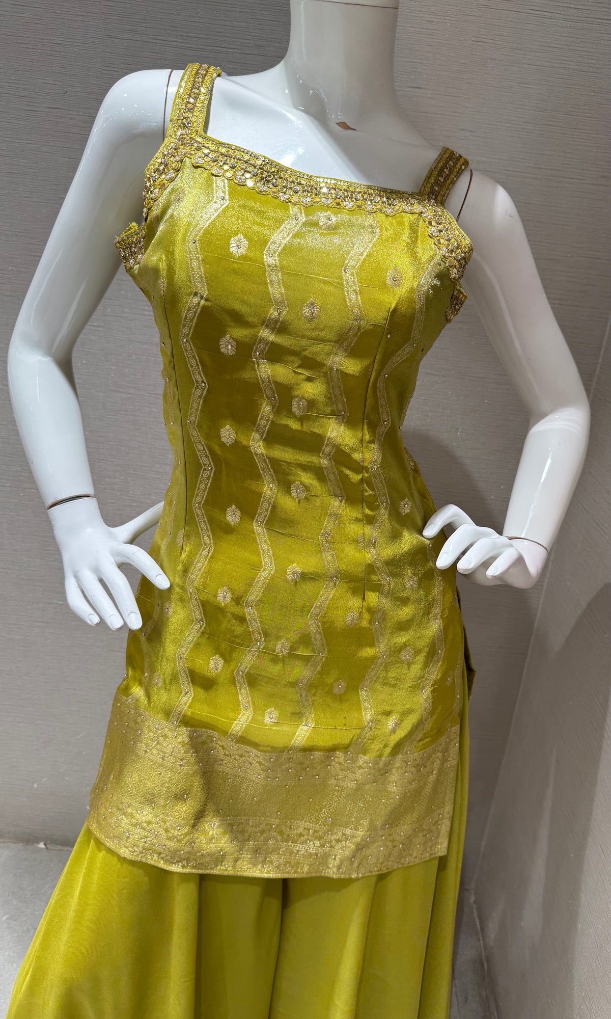 Mehendi Green Embellished Sharara Set with Dupatta