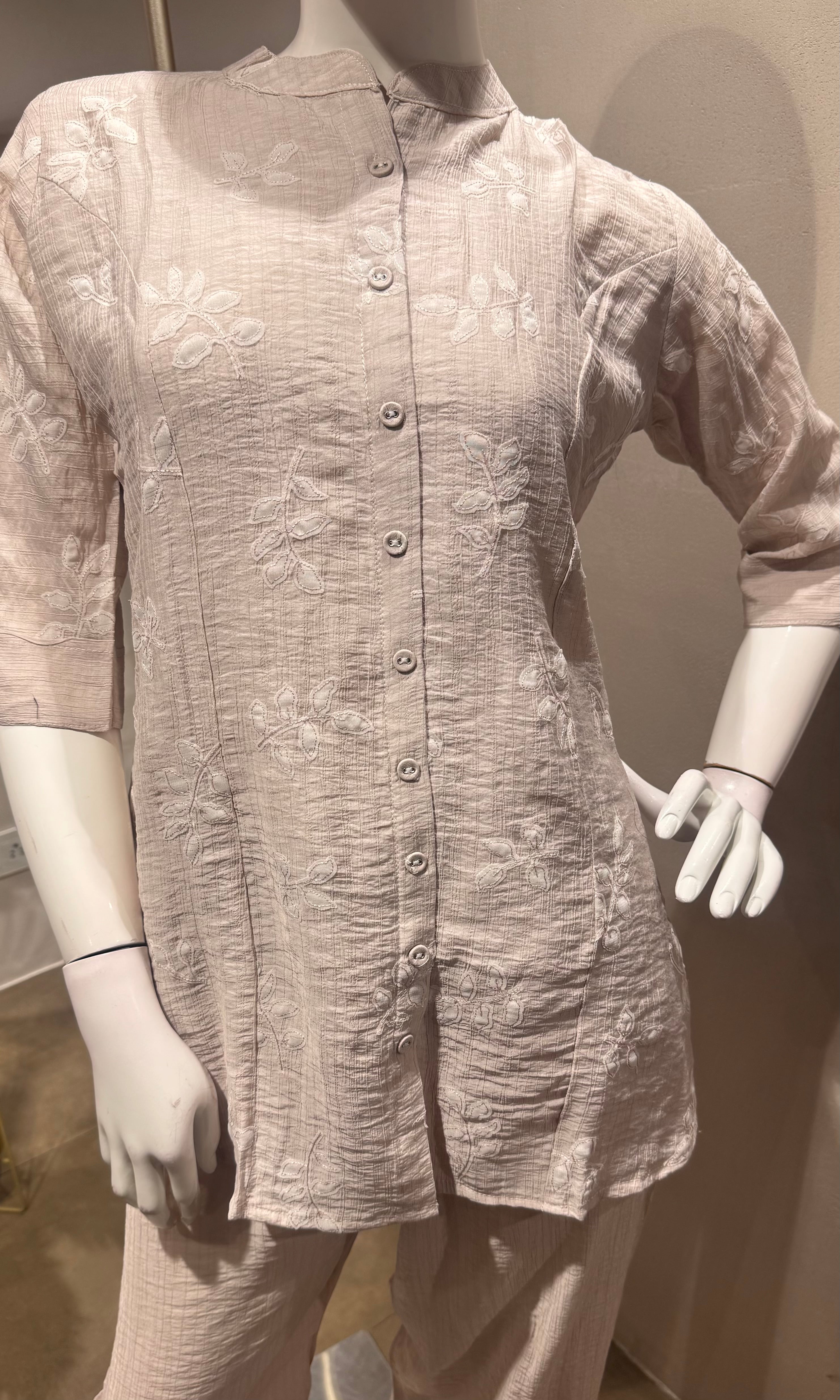 BEIGE Bloom Embroidered Cord Set