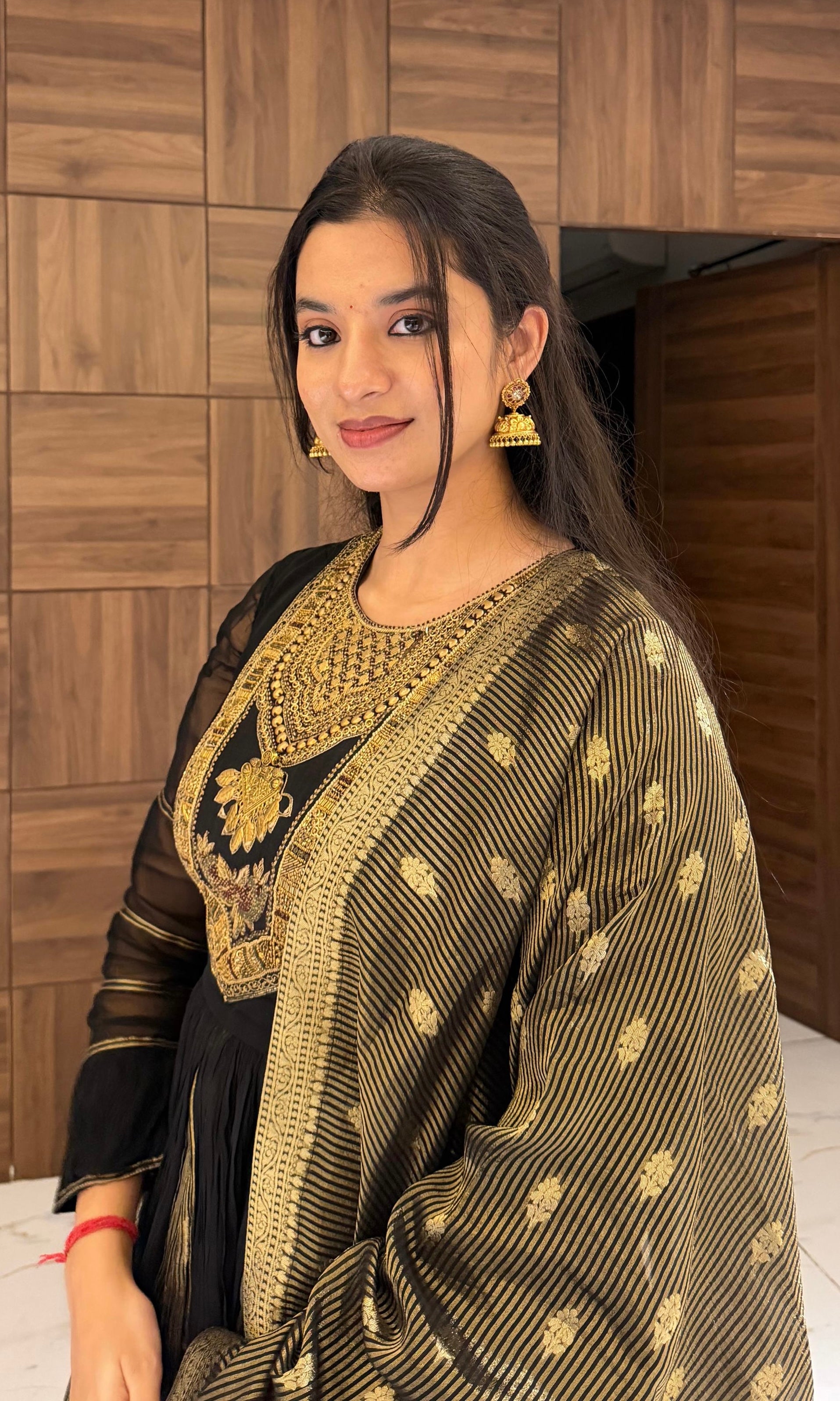 Black GOLDEN ANARKALI