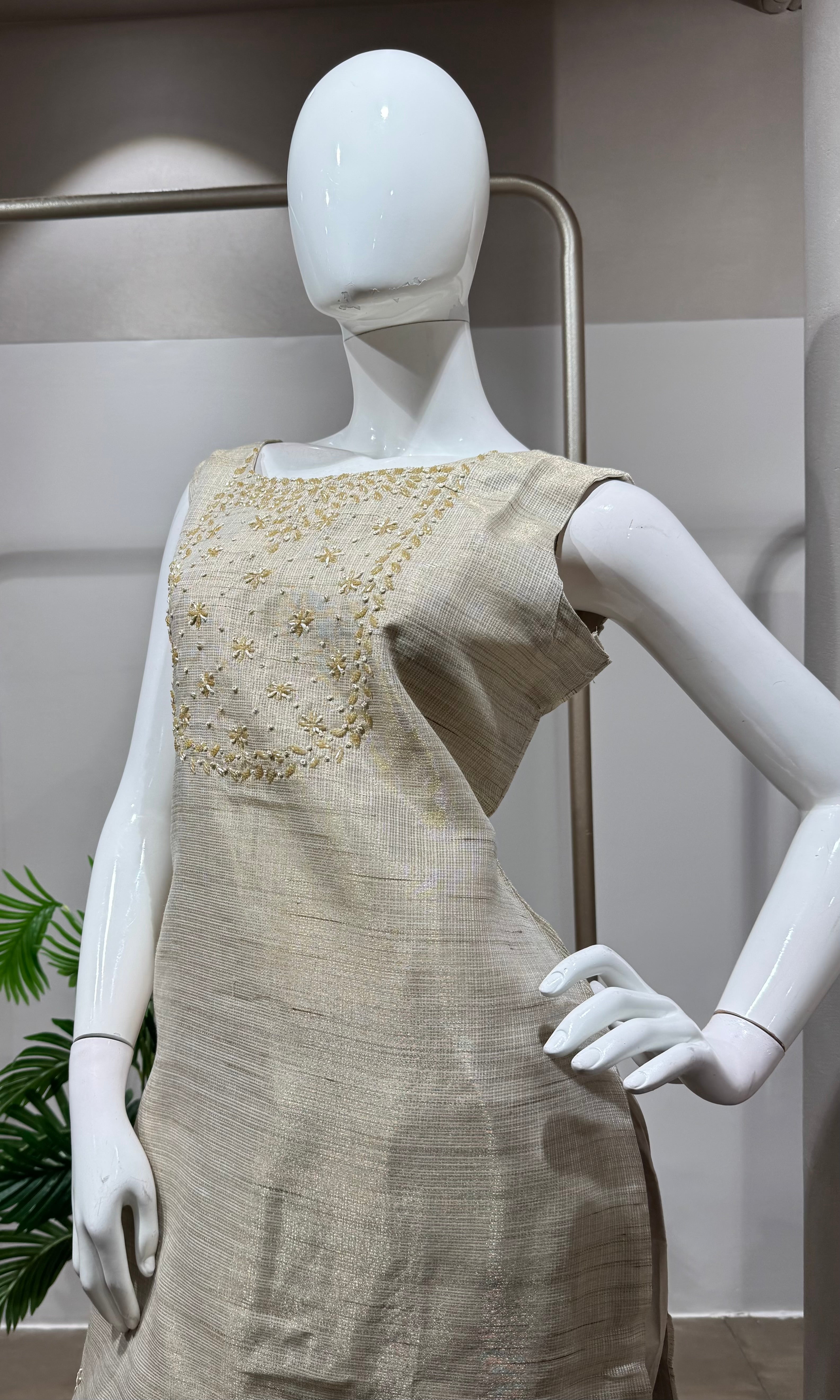 Fawn Golden Shimmer Ethnic Wear kurta set