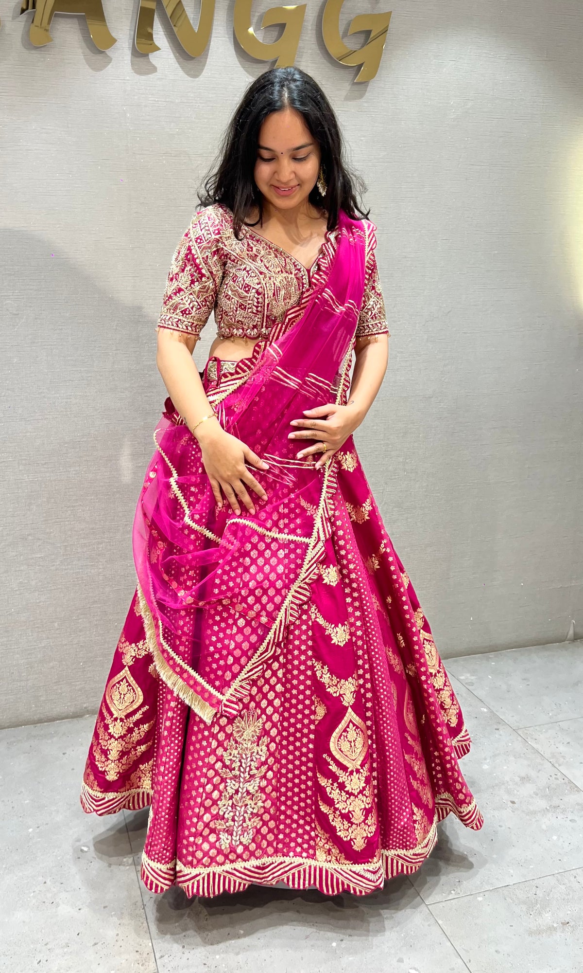 Rani Banarasi Golden Intricate Embroidered Lehenga