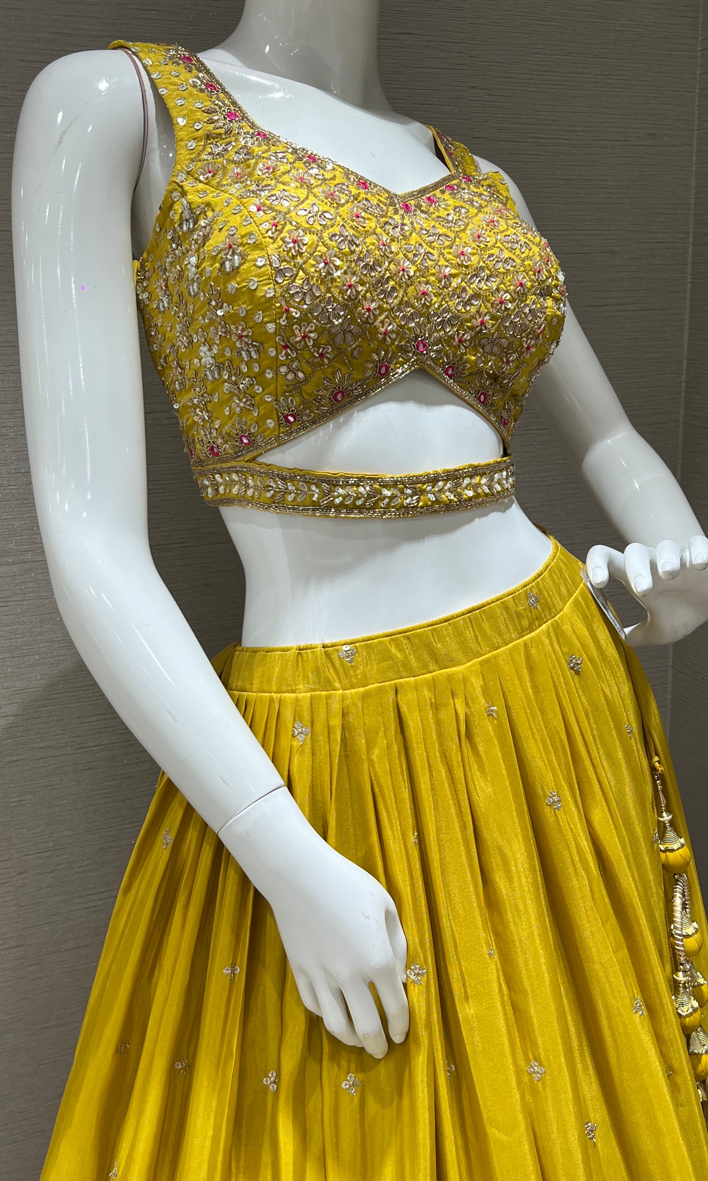 Sunshine Yellow embroidered lehenga