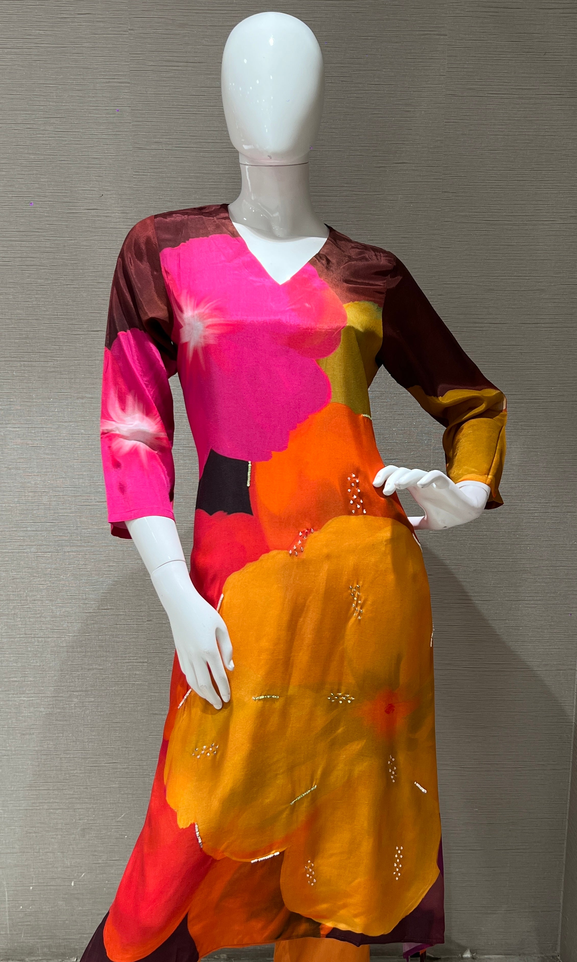 Multicolor Floral Print Cord Set