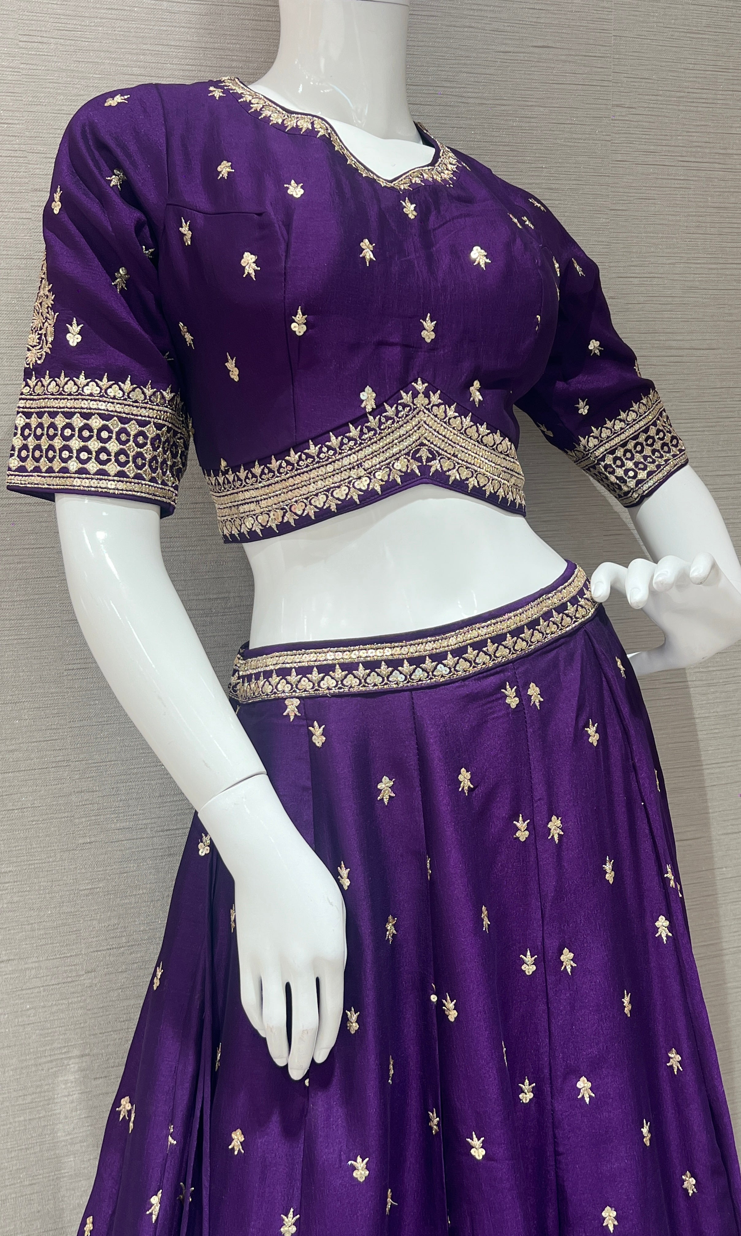 Purple croptop Lehenga