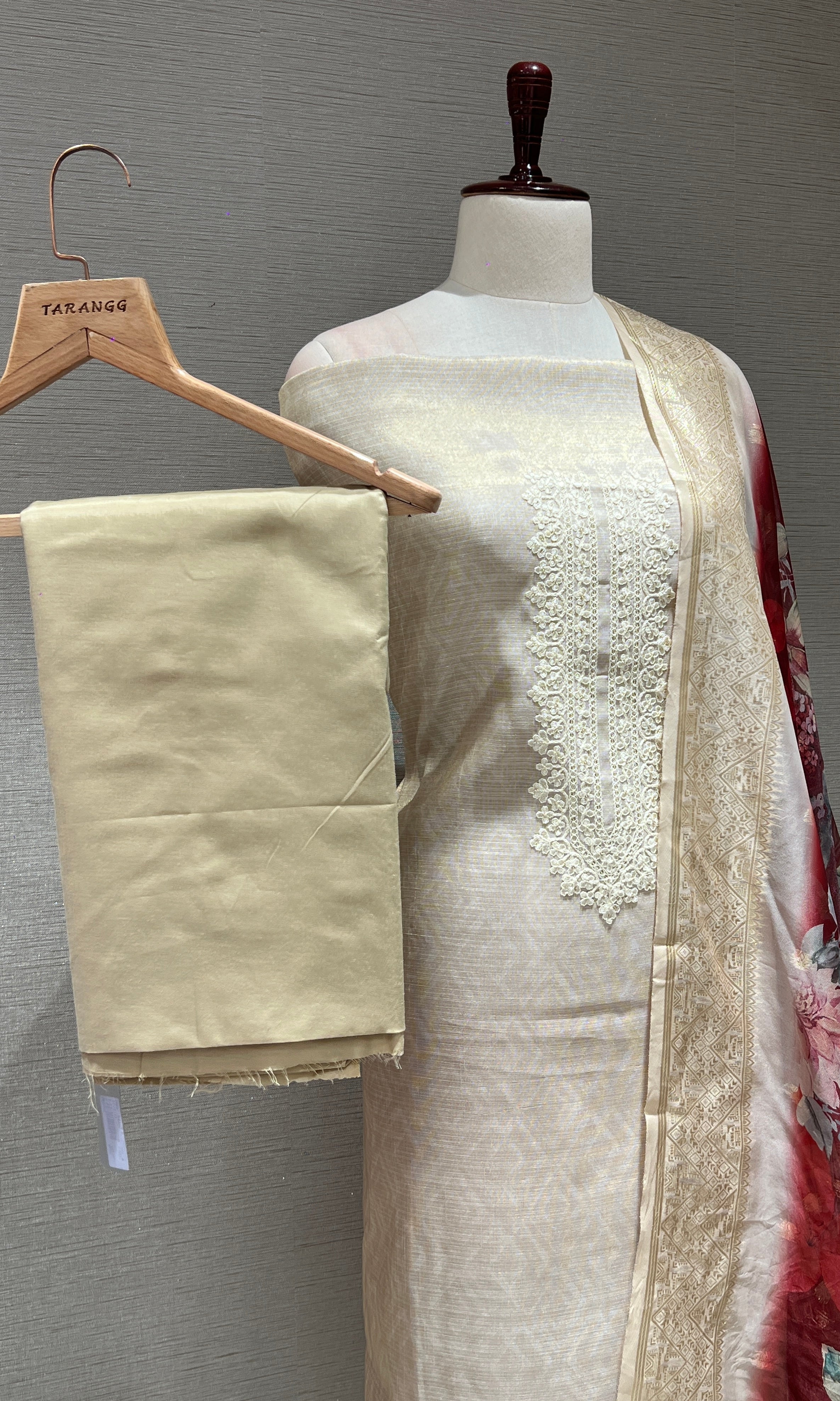 Ivory dress material