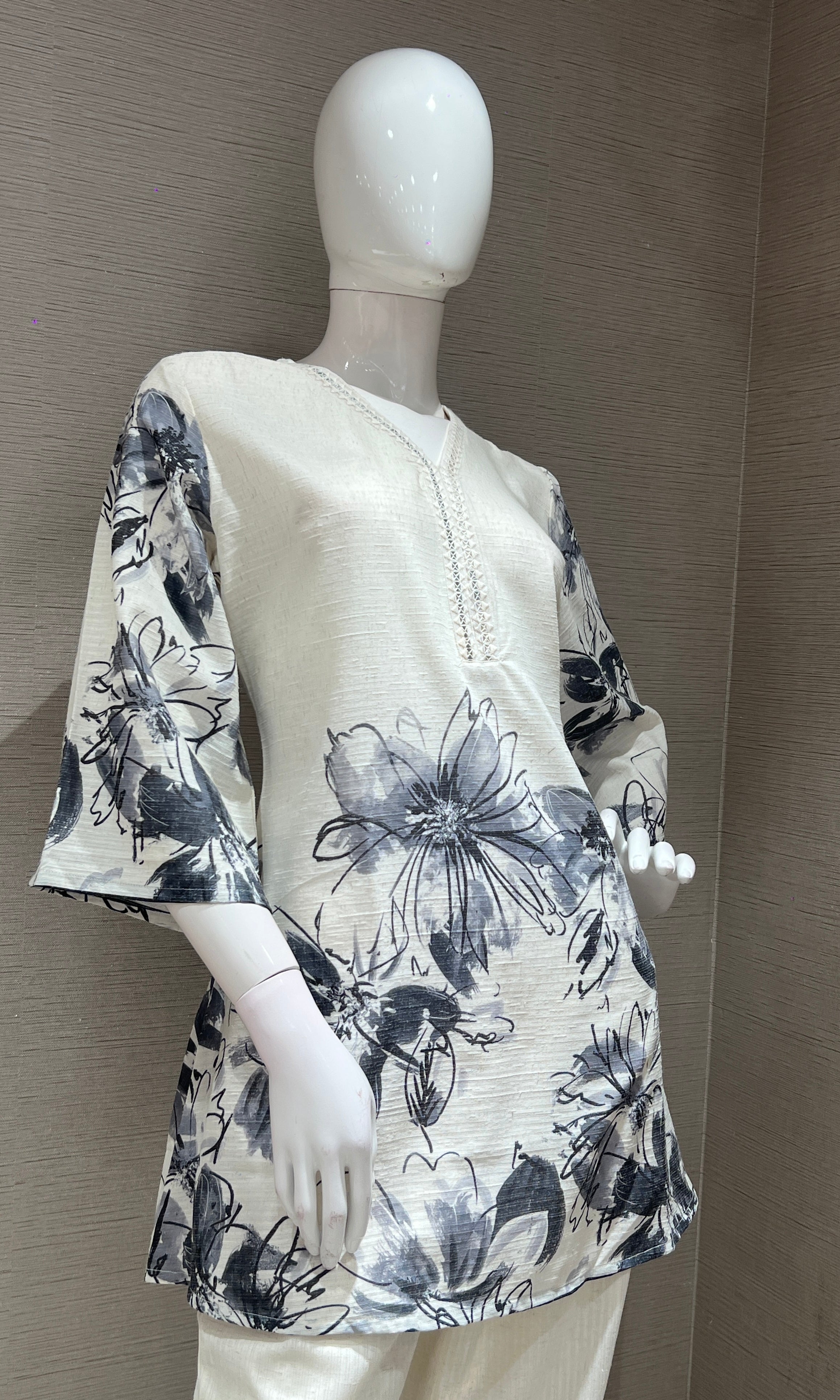 Grey FLORAL PRINT CORD SET
