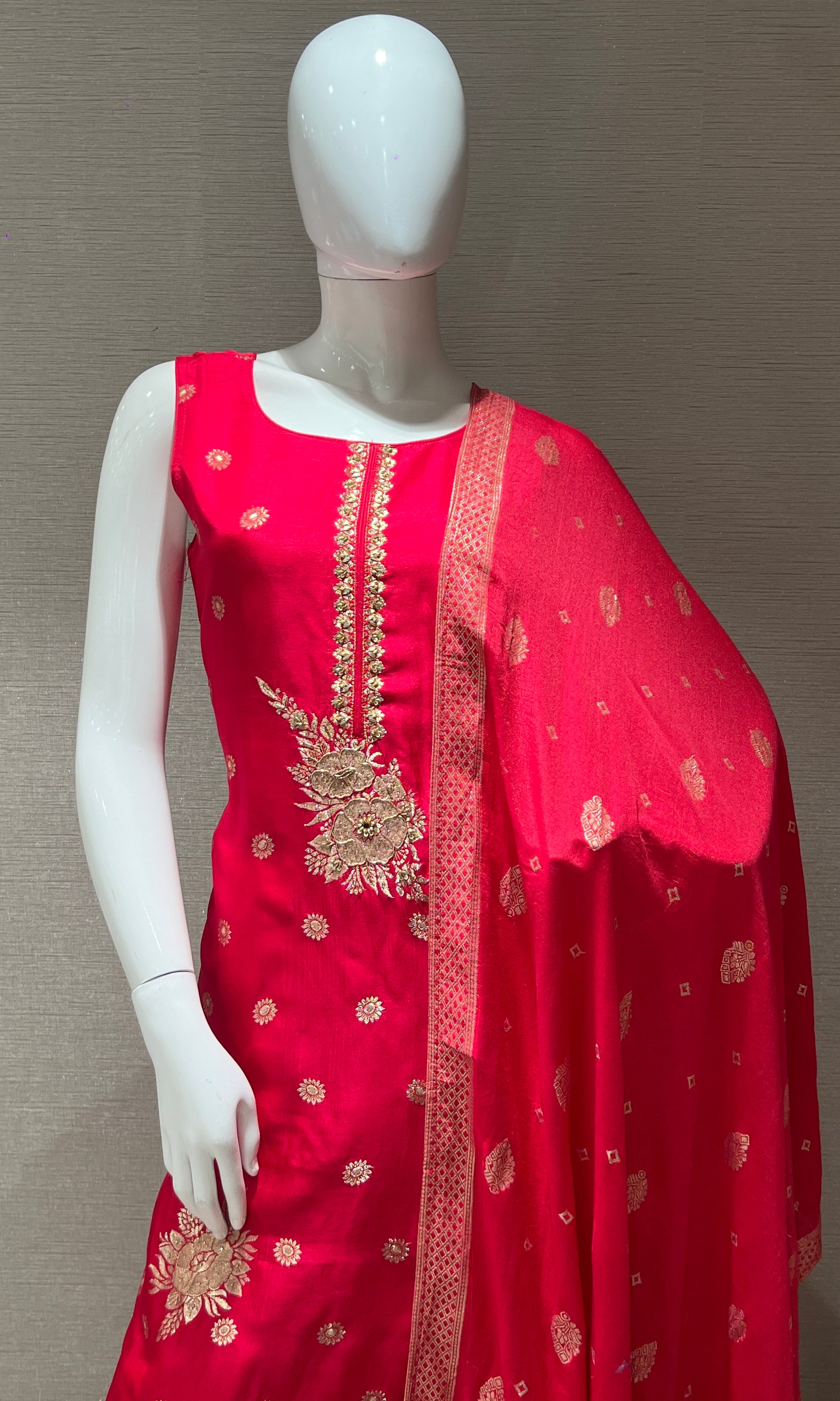Pink Embroidered Kurta Set