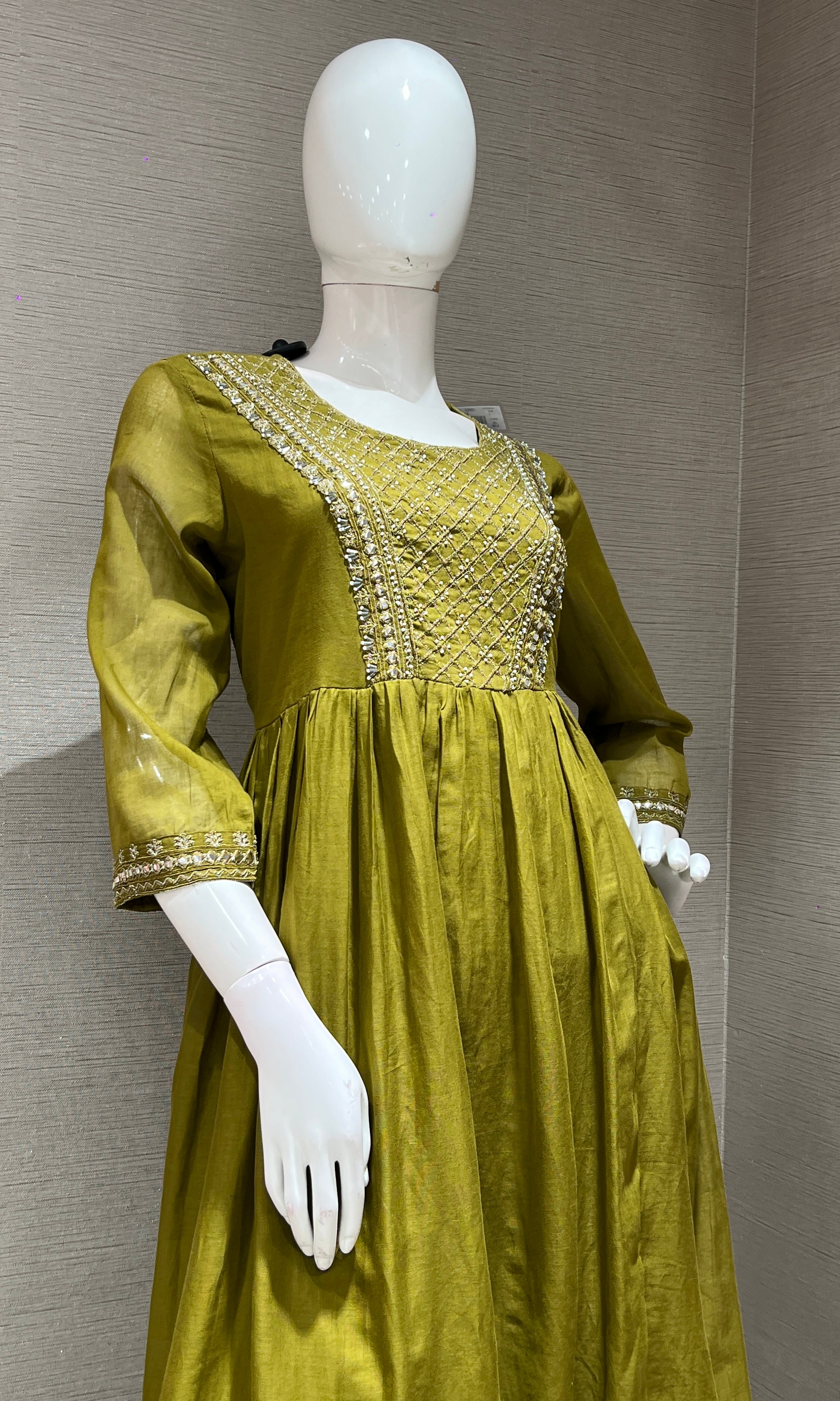 Mehandi green ANARKALI kurta set