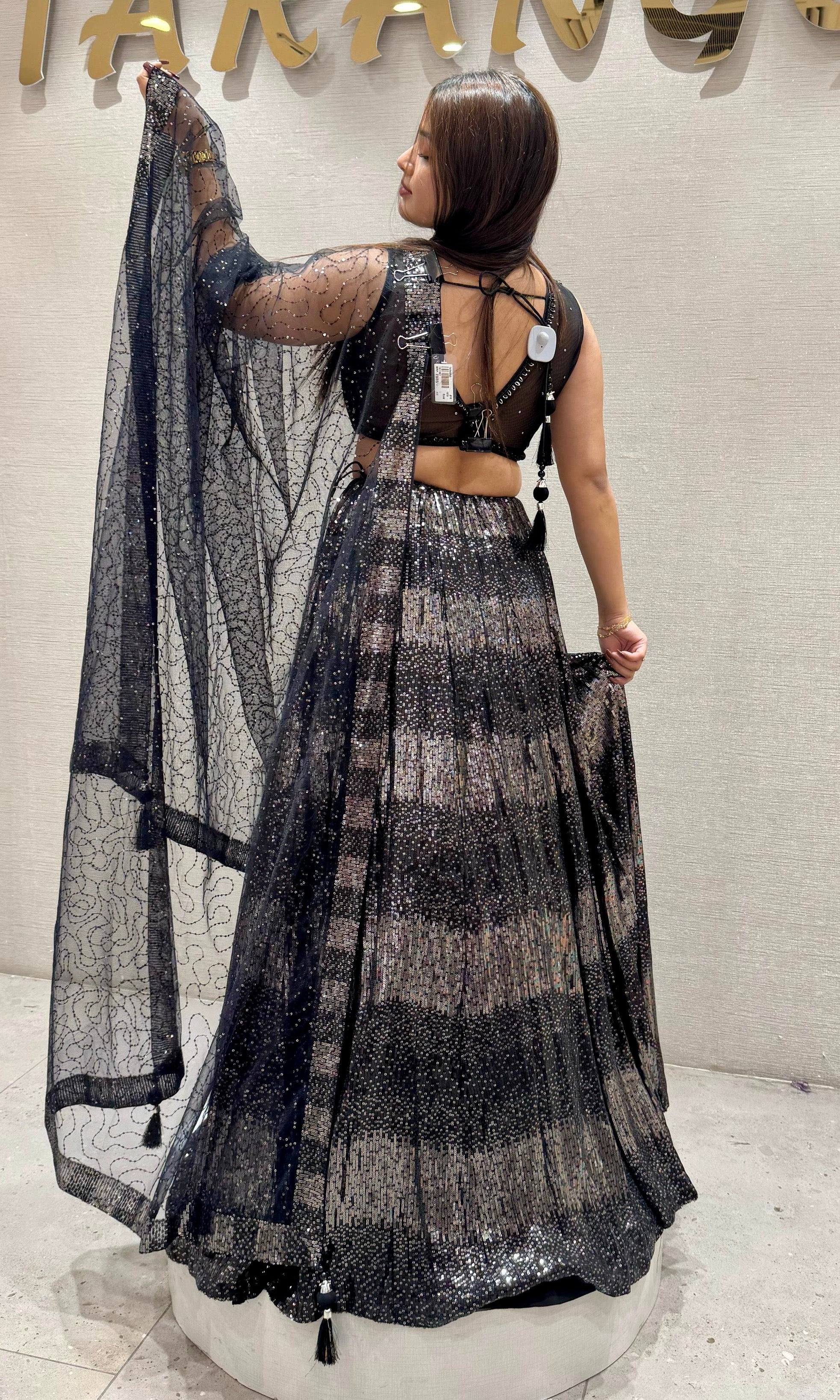 Stardust Noir – Sequin Dream Lehenga