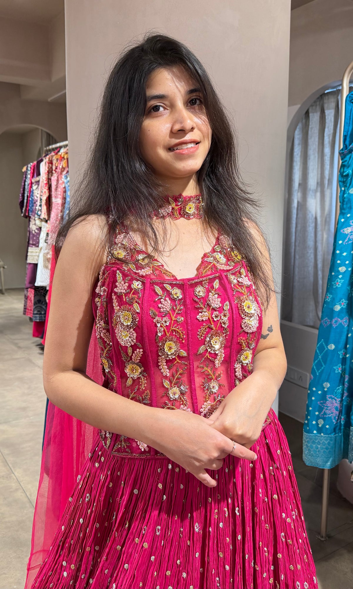 Pink EMBELLISHED LEHENGA
