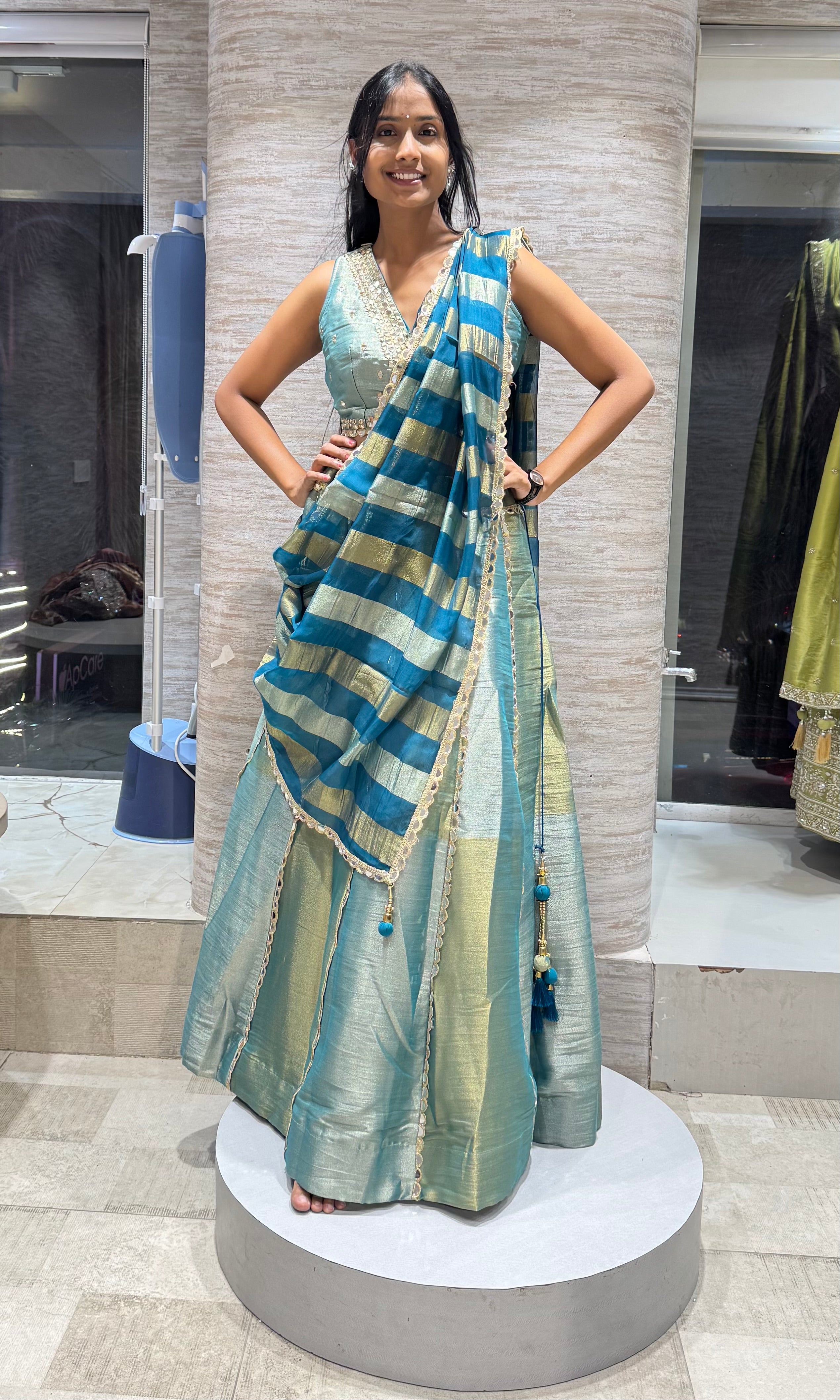 GREEN SHINE ELEGANT LEHENGA