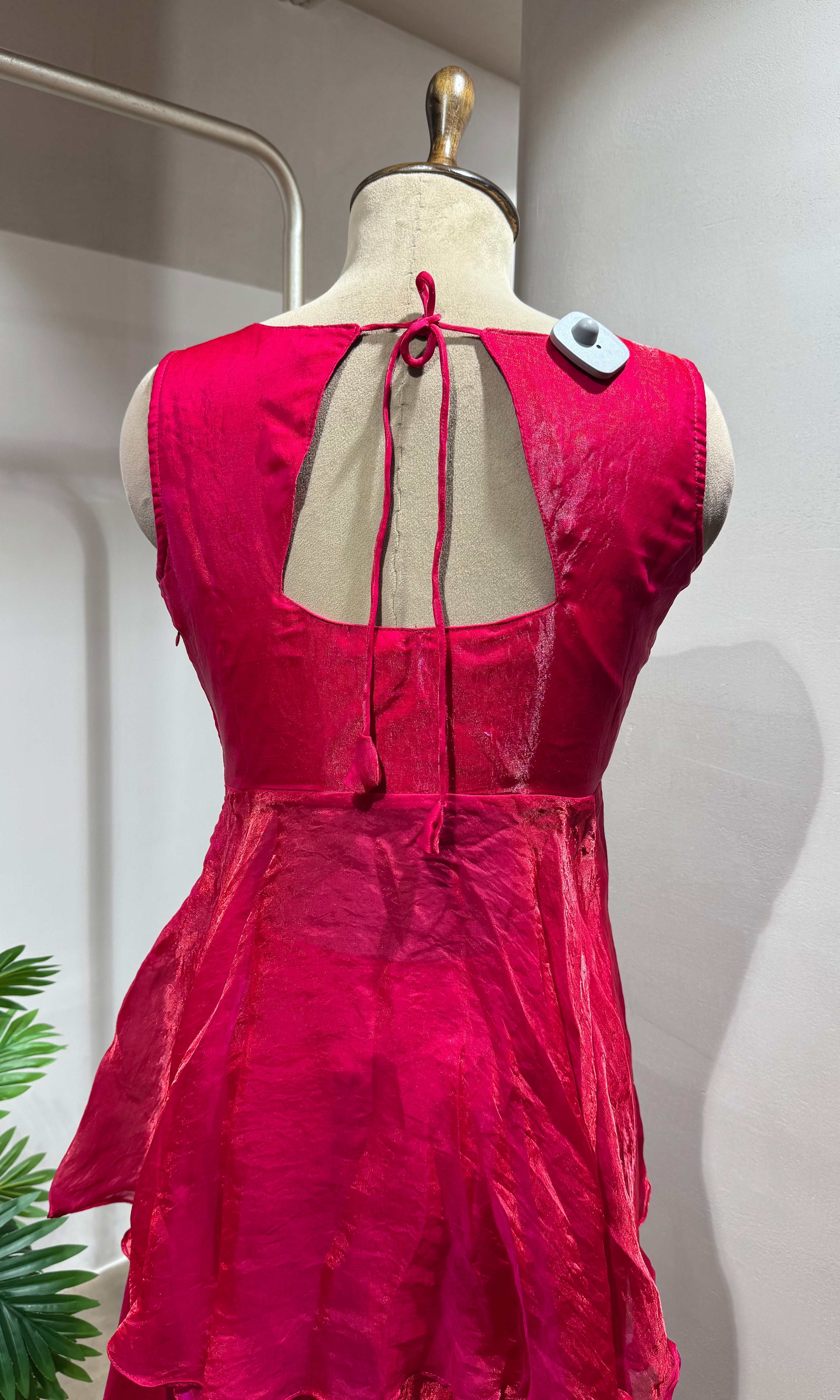 Pink georgette peplum Palazzo Set