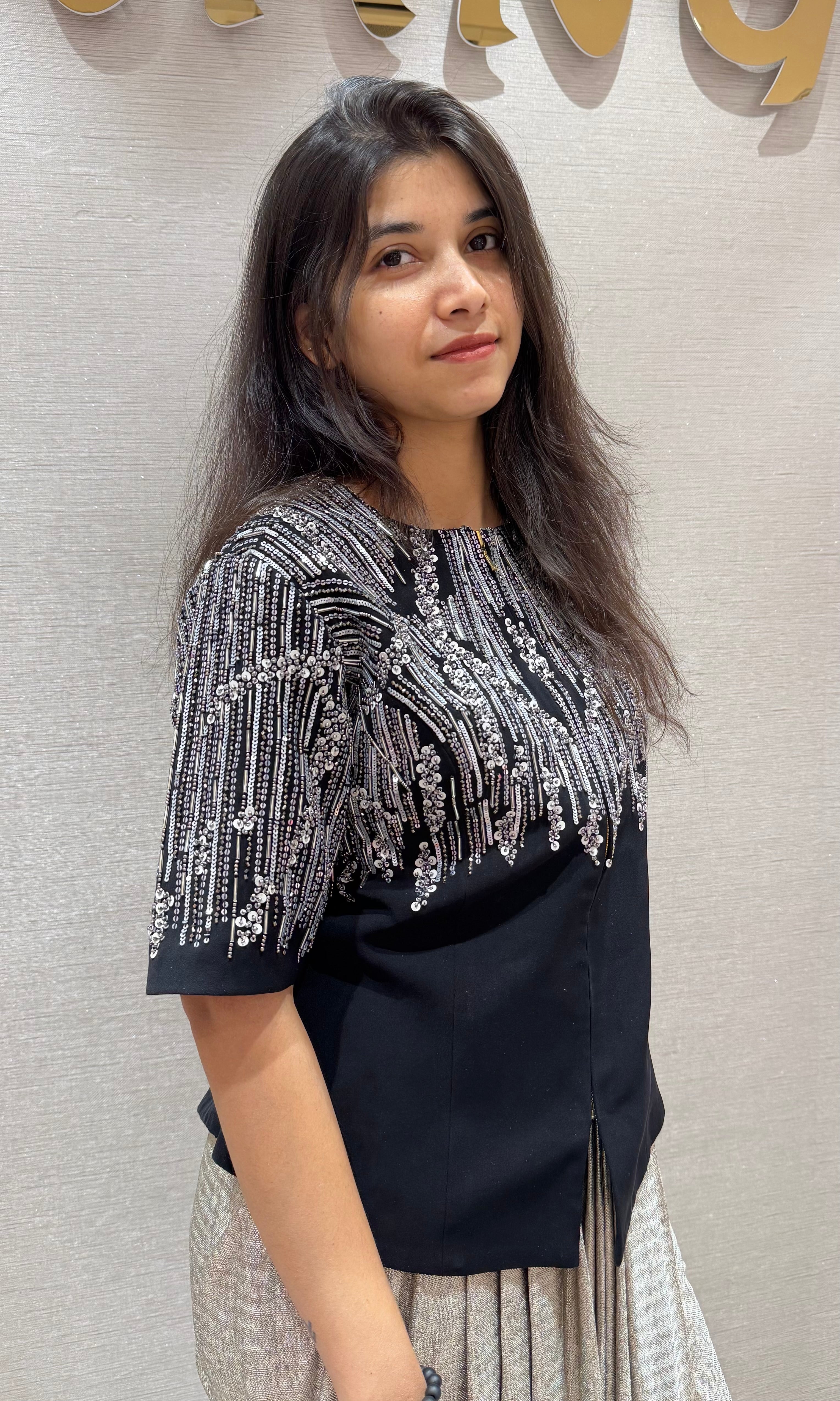 Black 3 PIECE INDO WESTERN DRESS