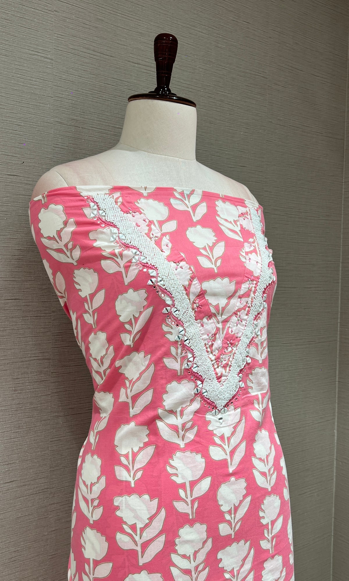 Light pink dress material