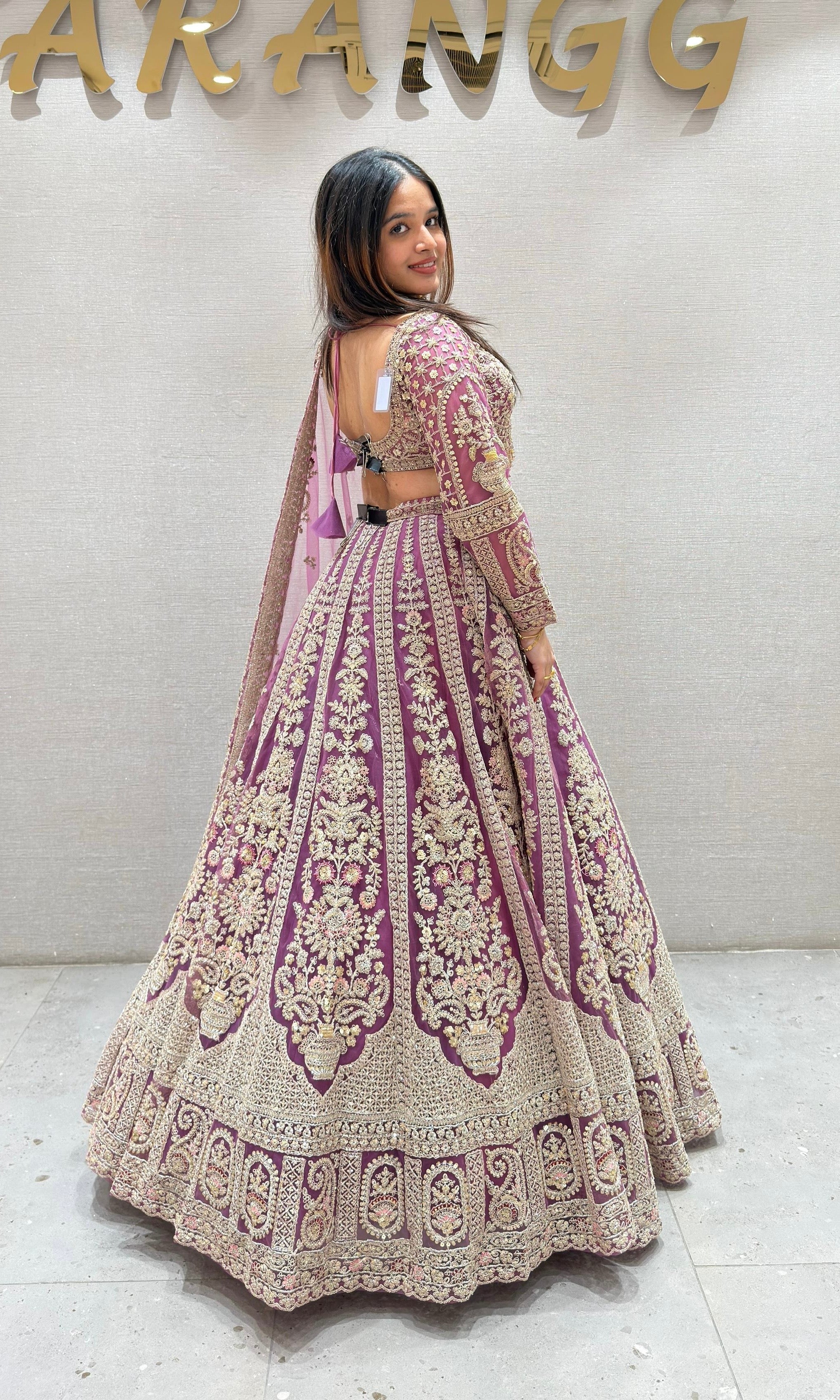 Light purple INTRICATE EMBROIDERED LEHENGA
