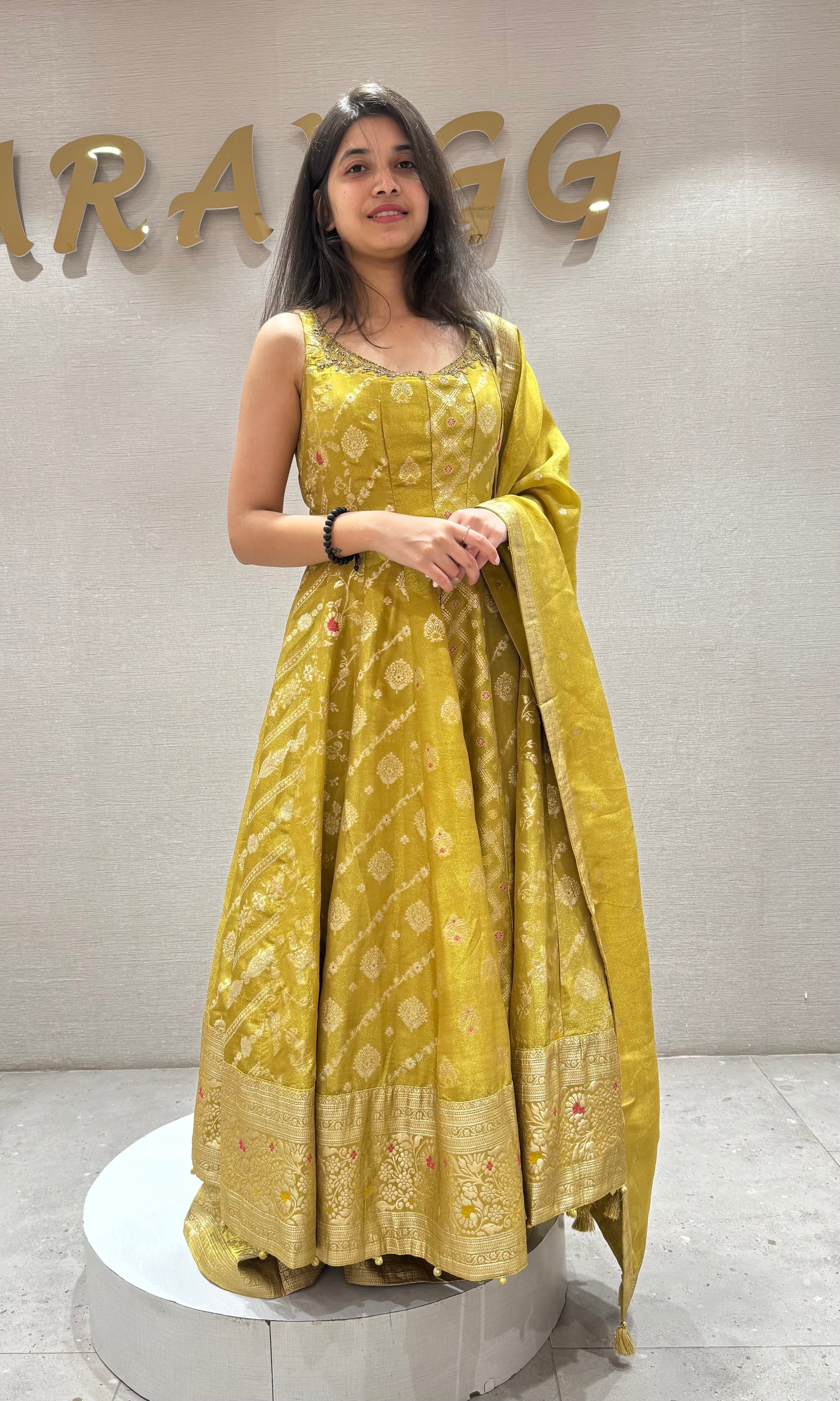 Mehandi green BANARASI ANARKALI SET