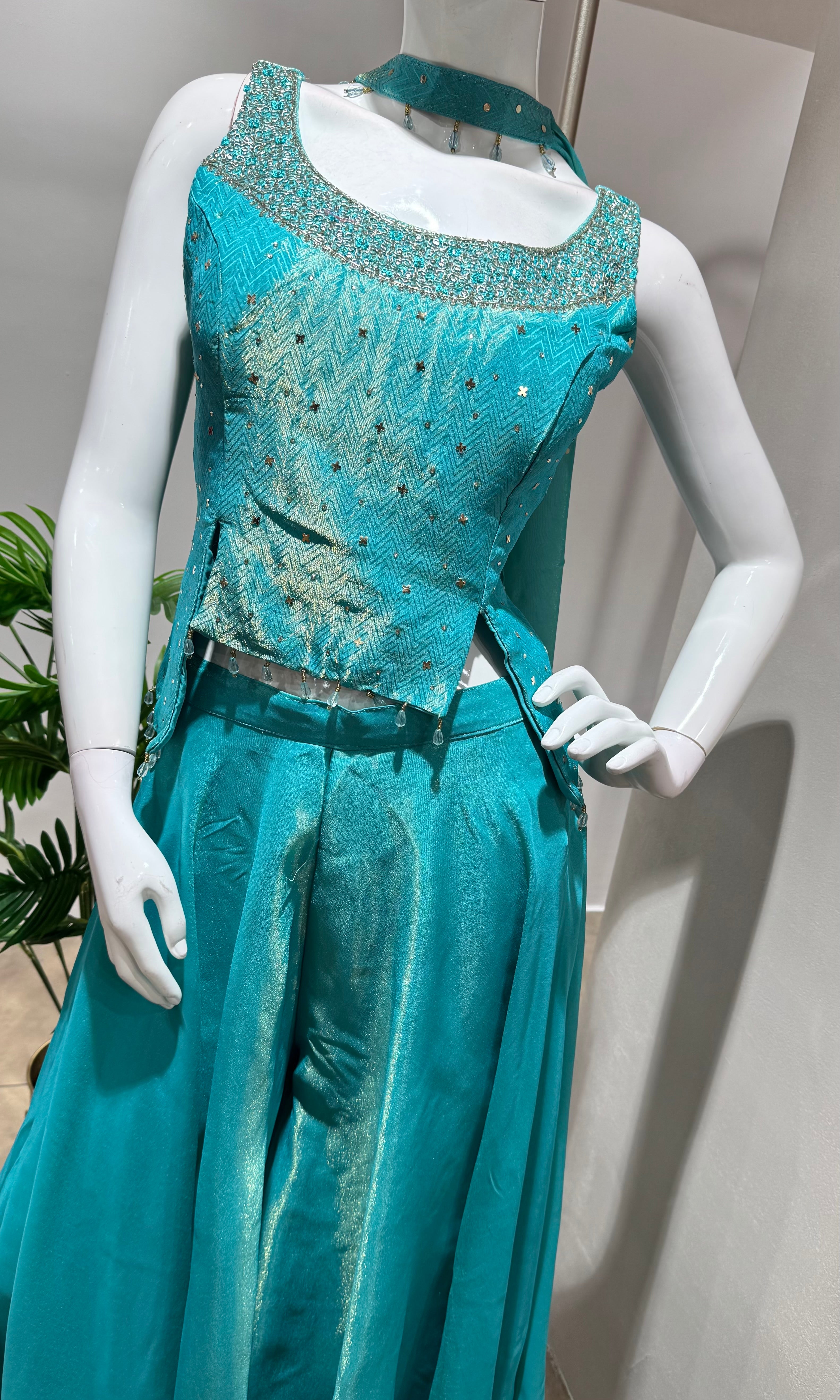 Blue PALAZZO Set with ELEGANT Top