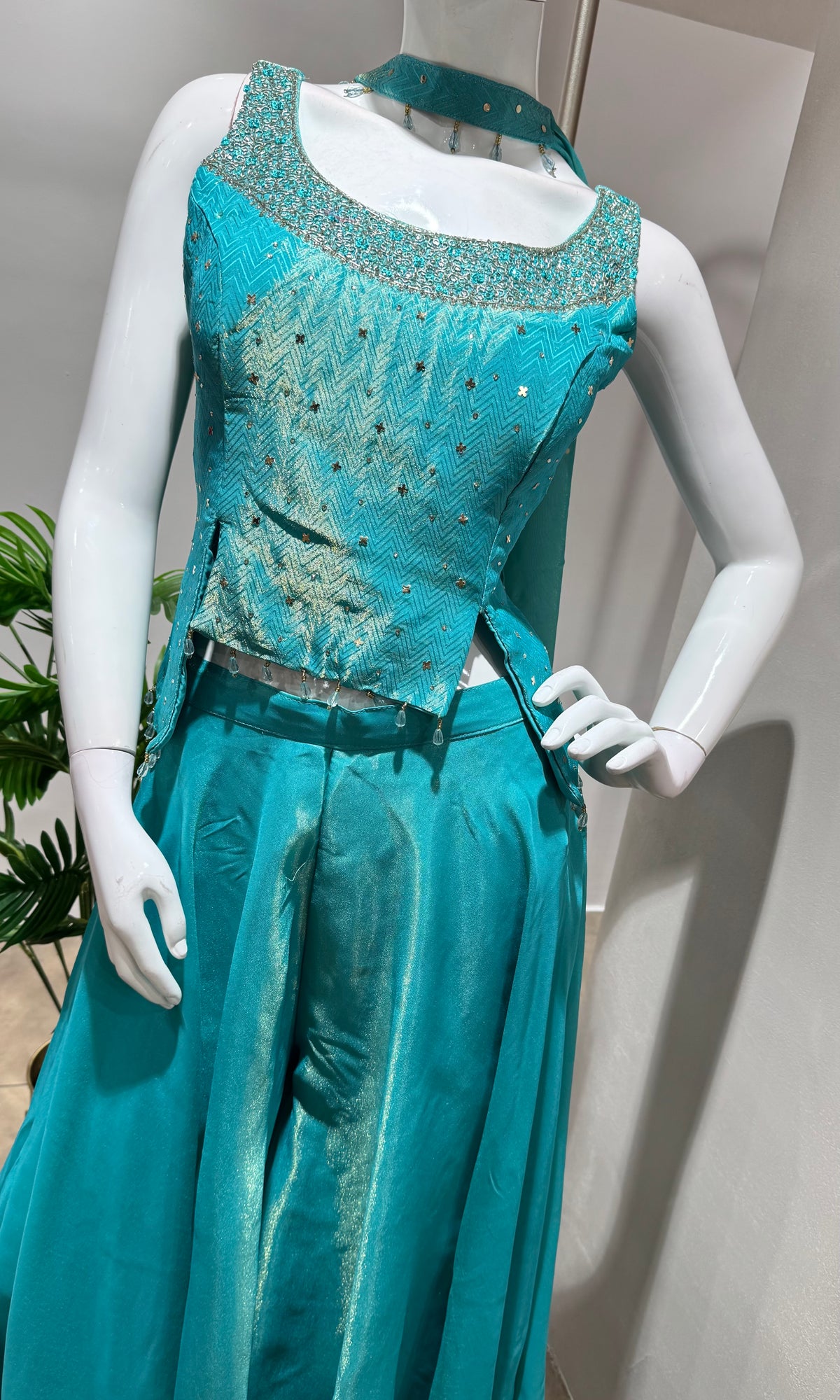 Blue PALAZZO Set with ELEGANT Top