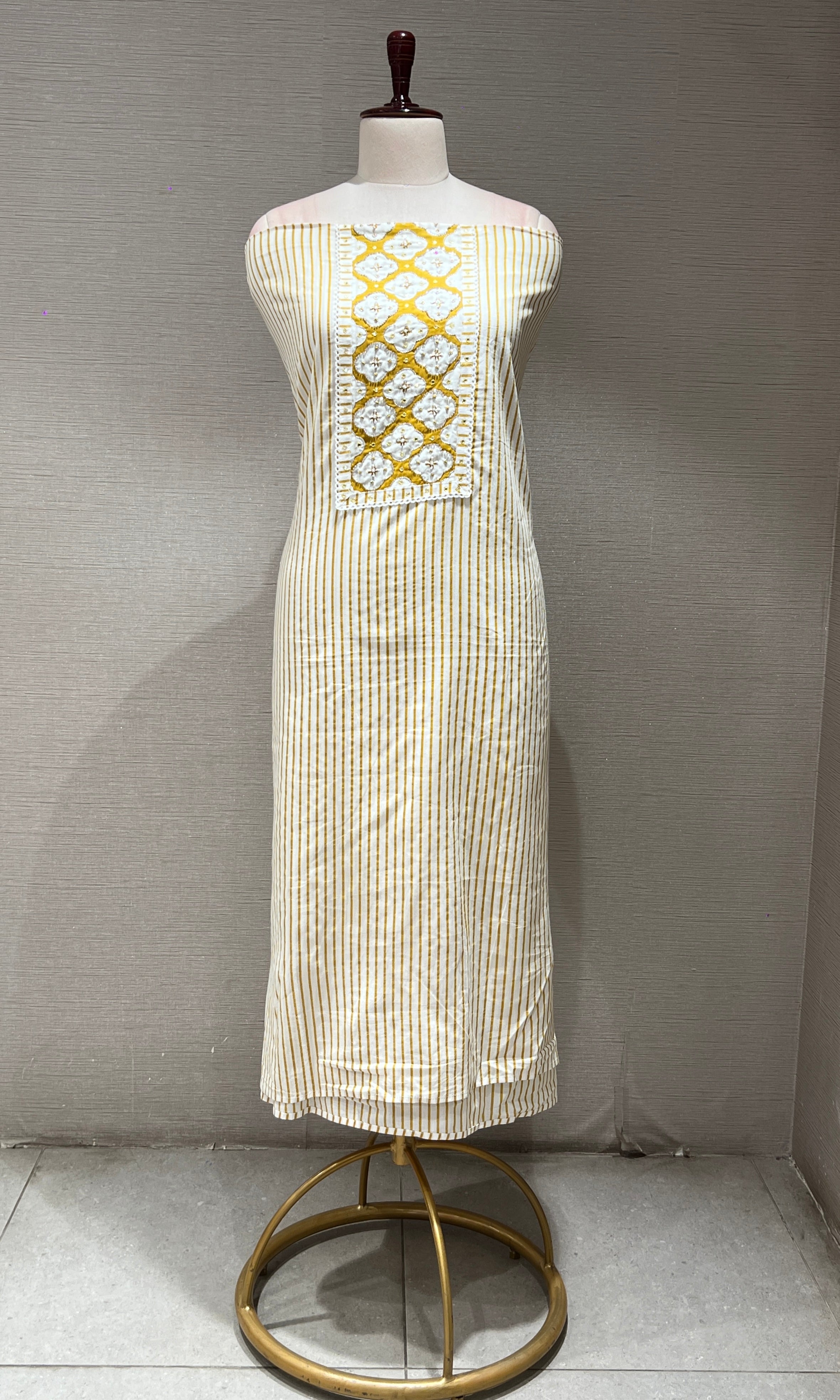 Mustard yellow dress material