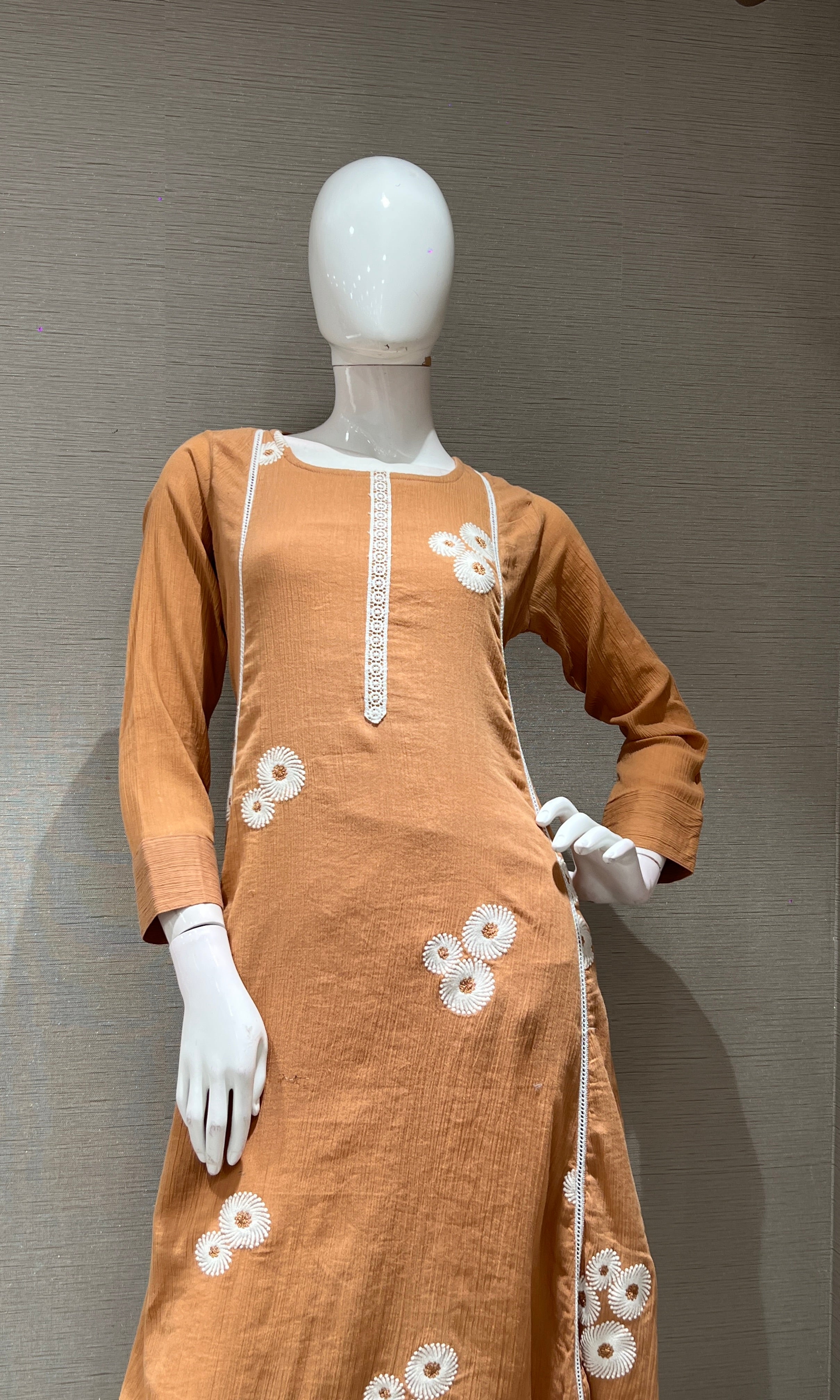 Rust FLORAL KURTI TOP