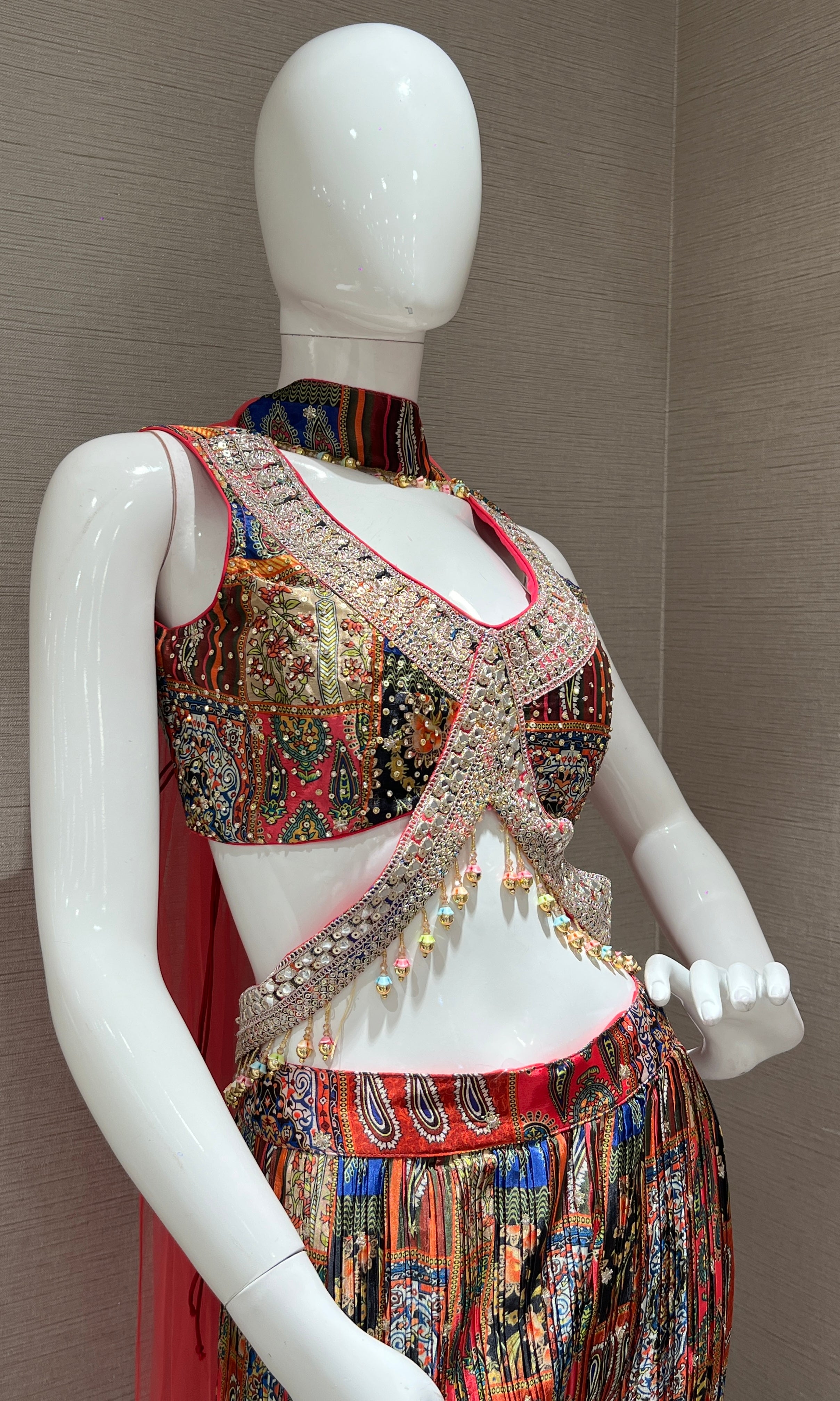 Multicolor Print Palazzo with Embellished Top