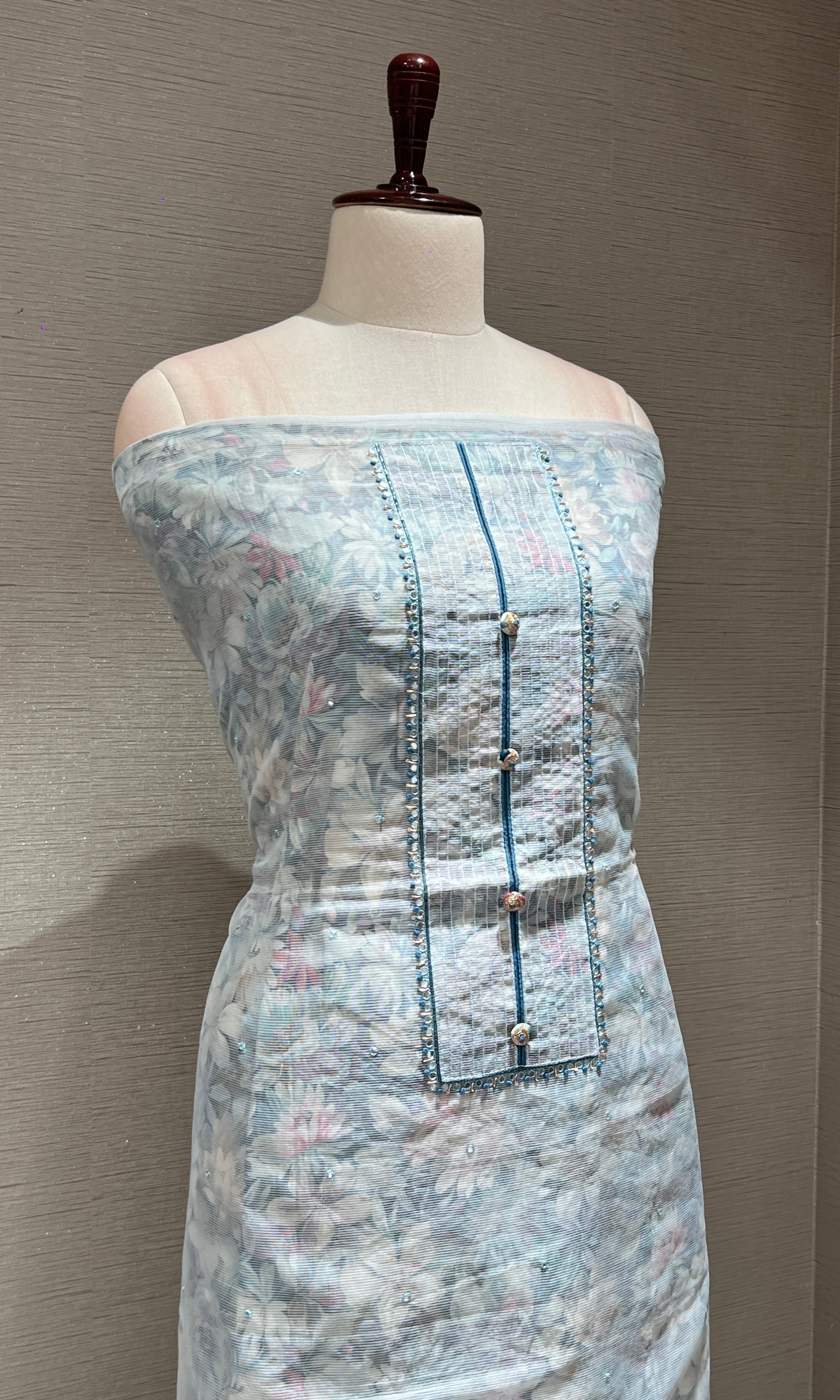 Light blue dress material