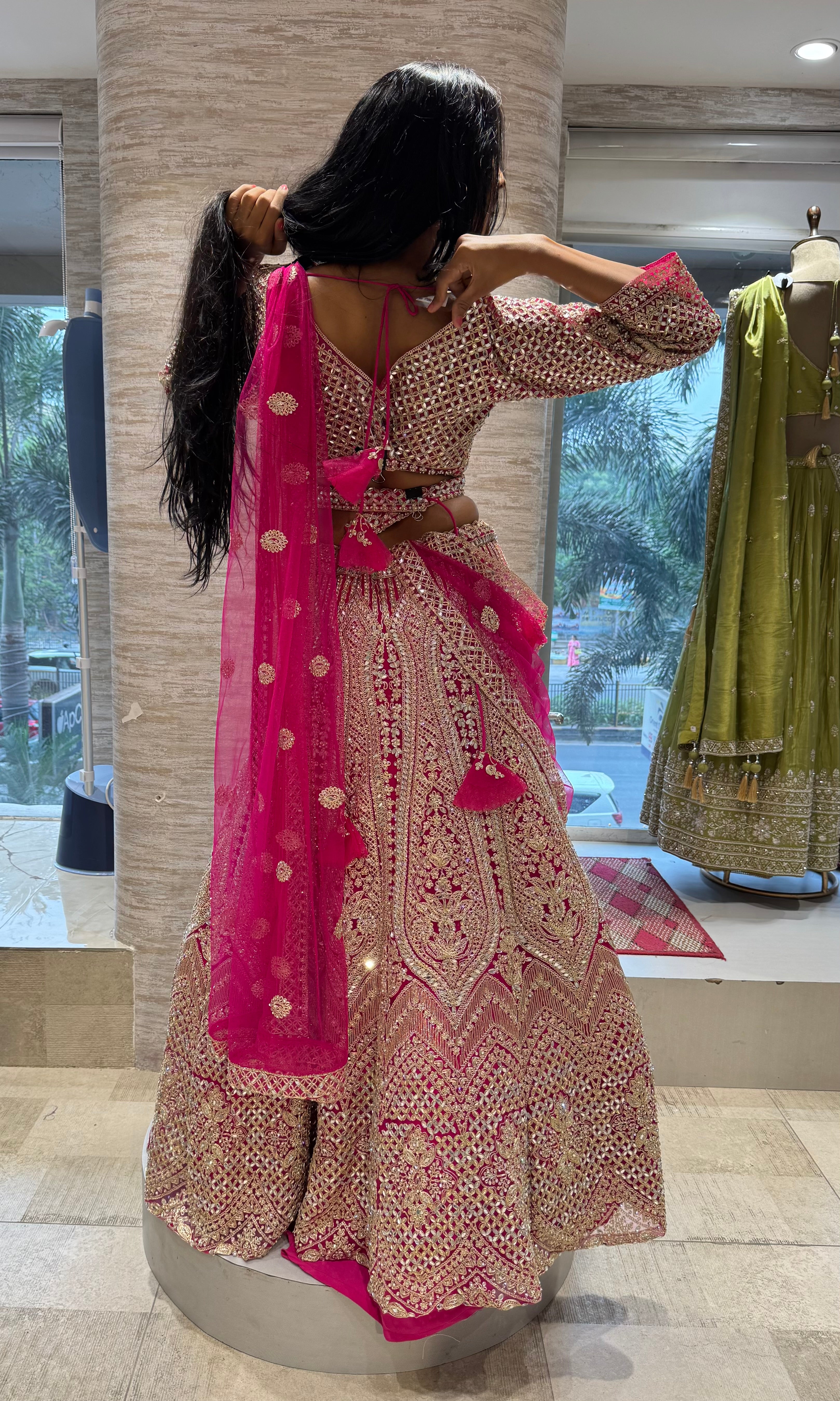 PINK INTRICATE EMBROIDERED LEHENGA