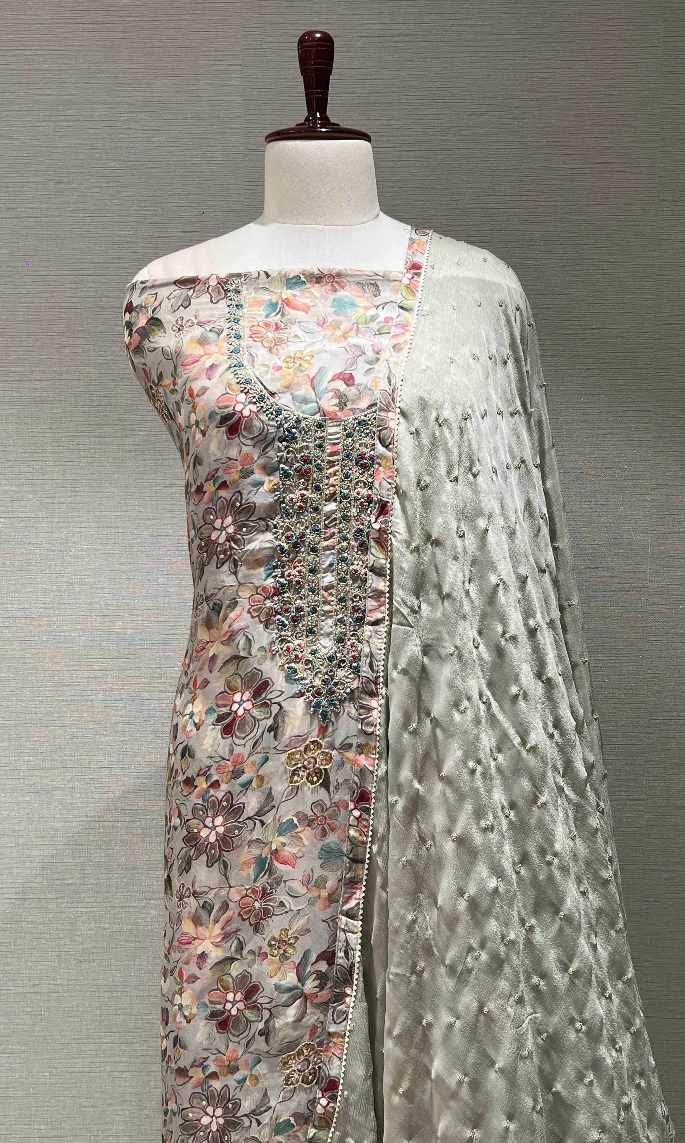 Light blue dress material