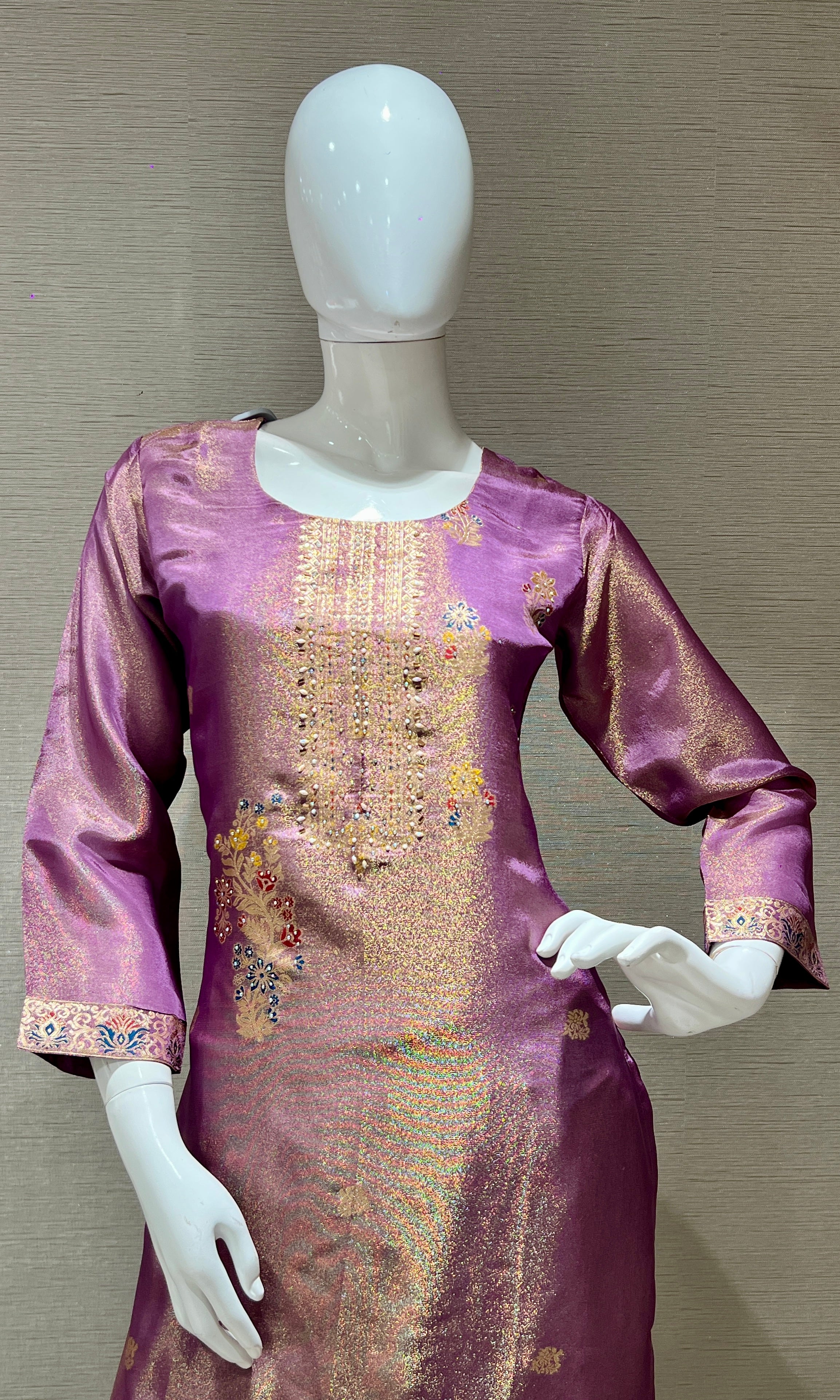 Gulzar Wine Suit Set