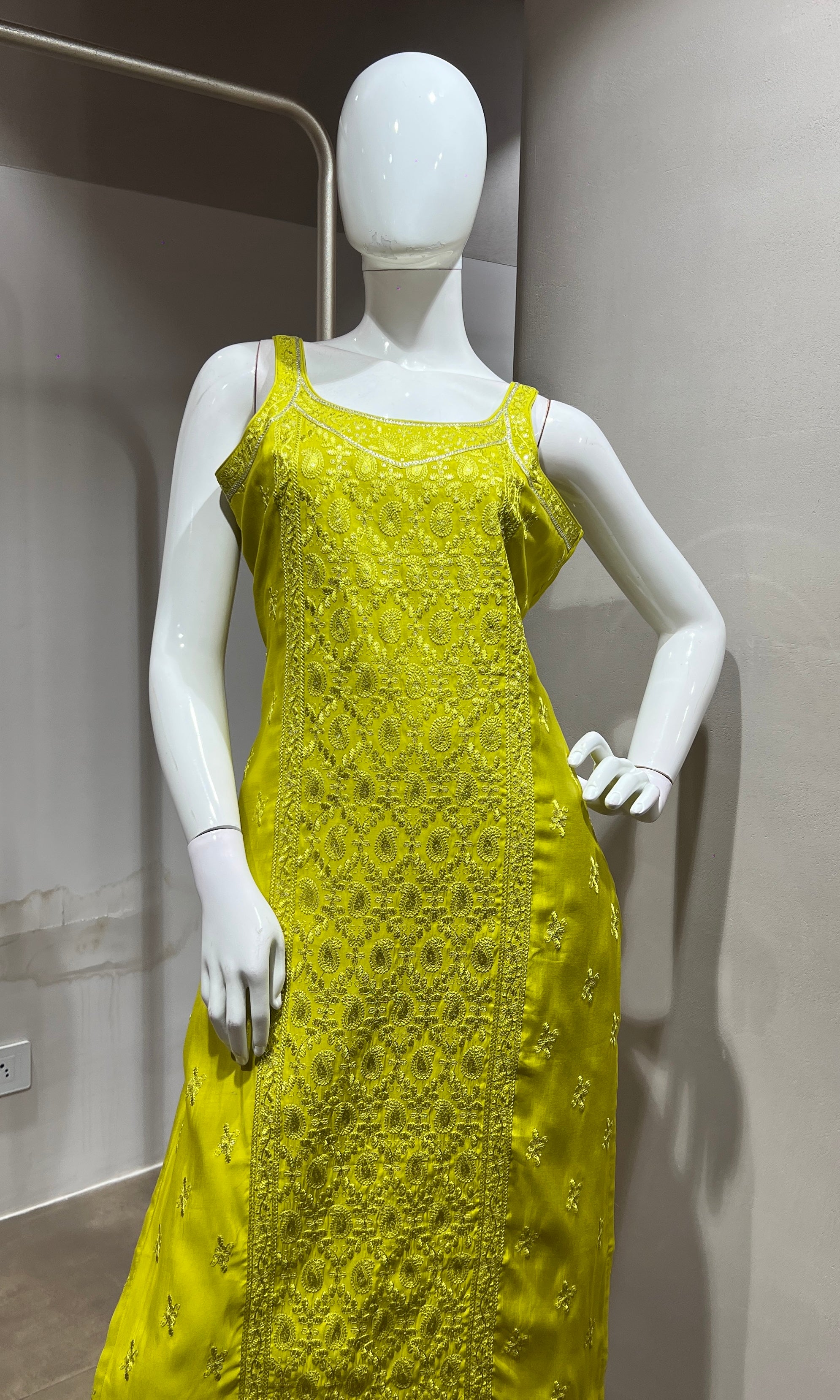Green Georgette Straight Suit with Dupatta