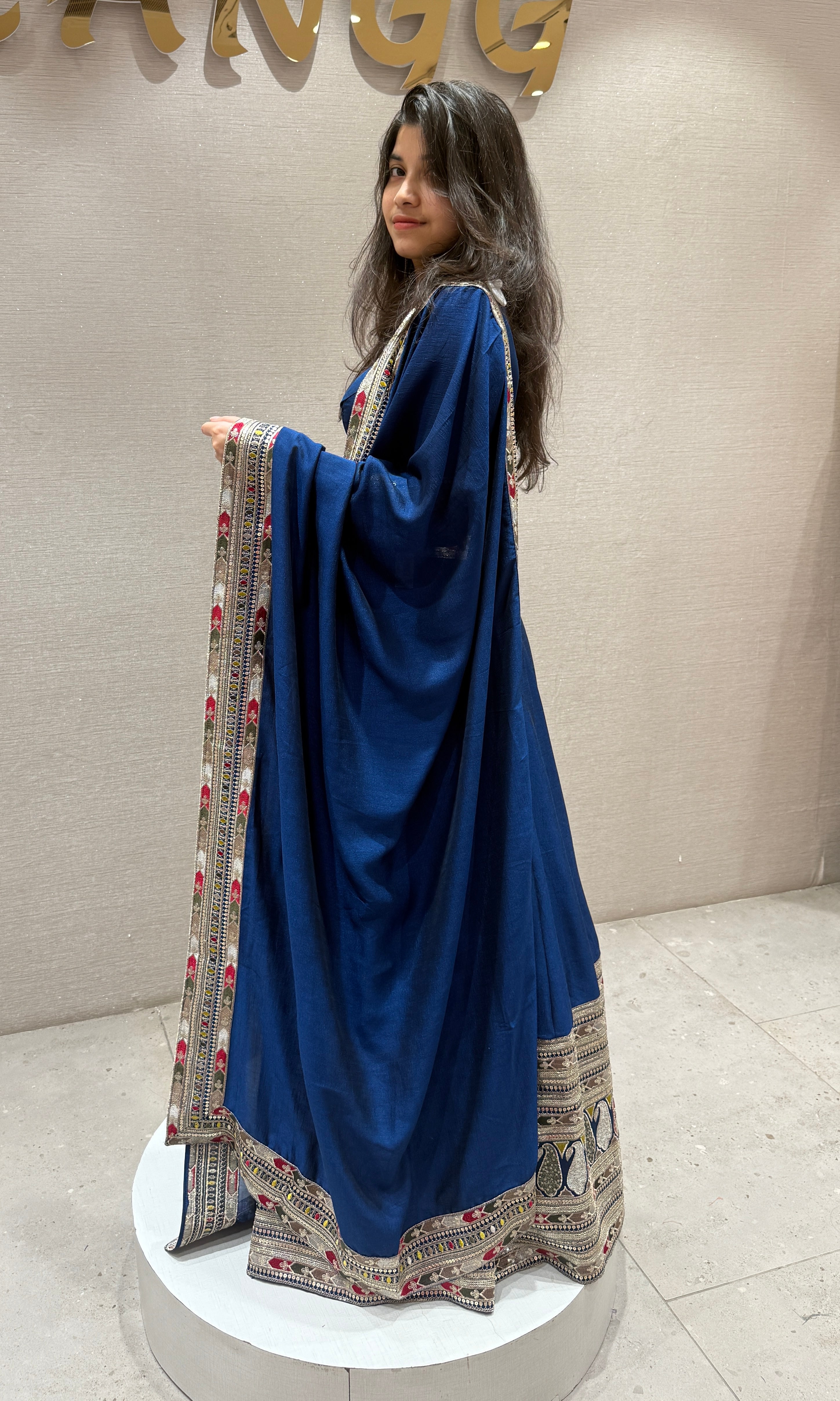 Navy blue Intricately Embroidered LEHENGA