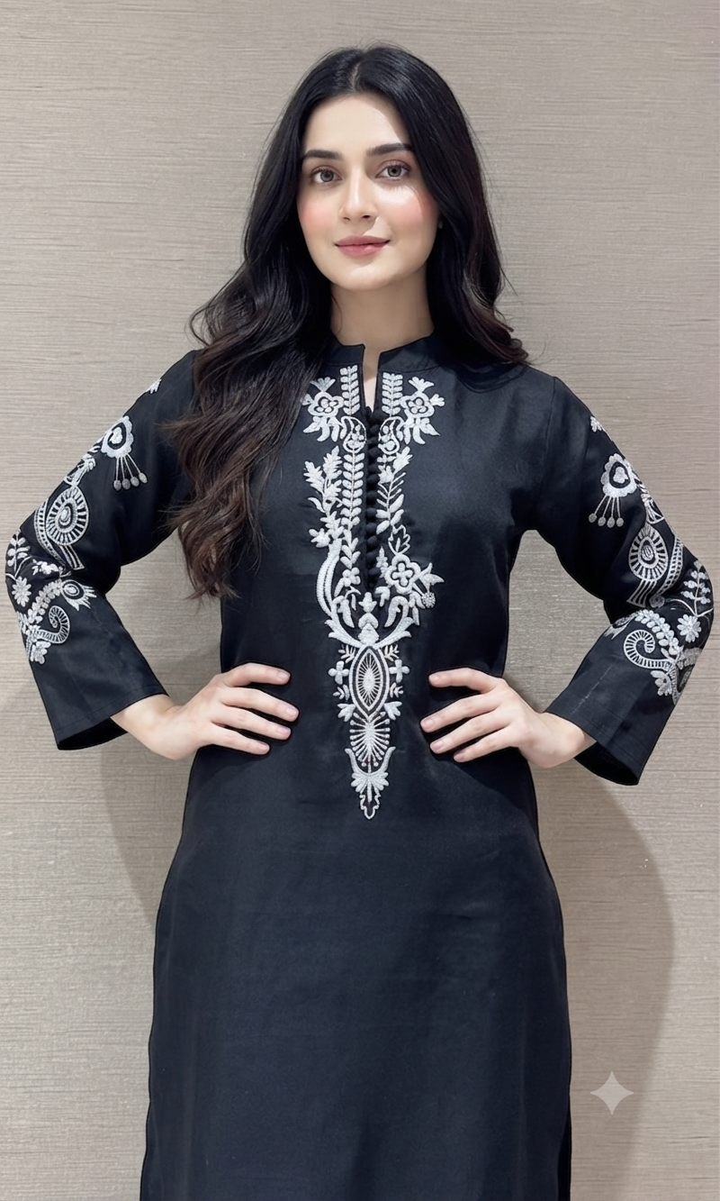 Black Silver & Black Ethnic Kurta set