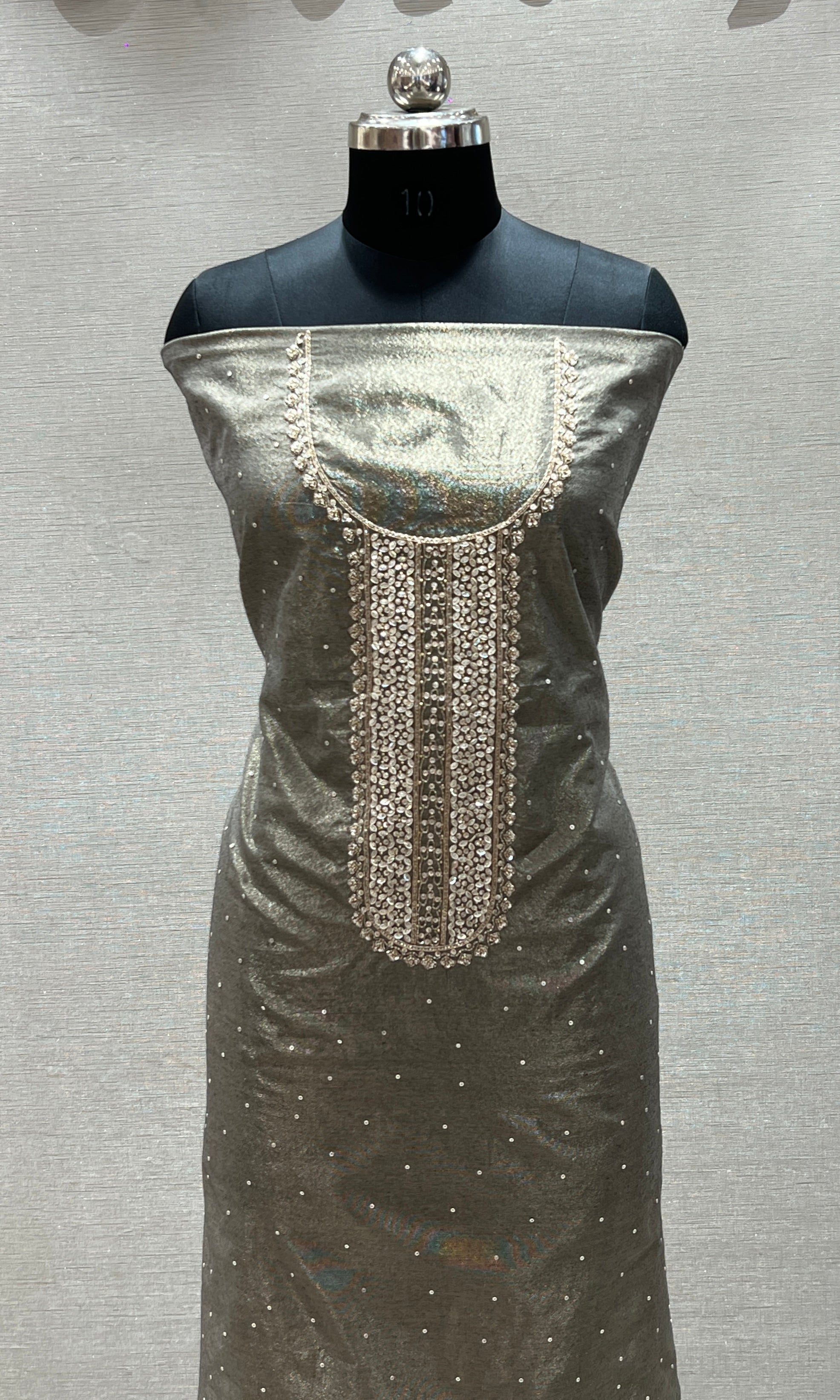 Chalk Grey Elegance Dress Material