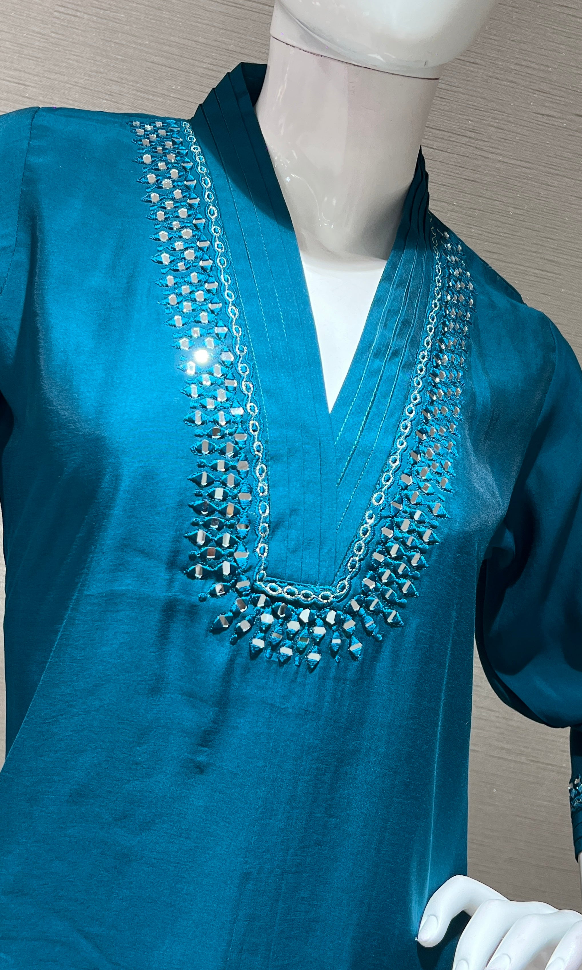PEACOCK BLUE KURTA SET