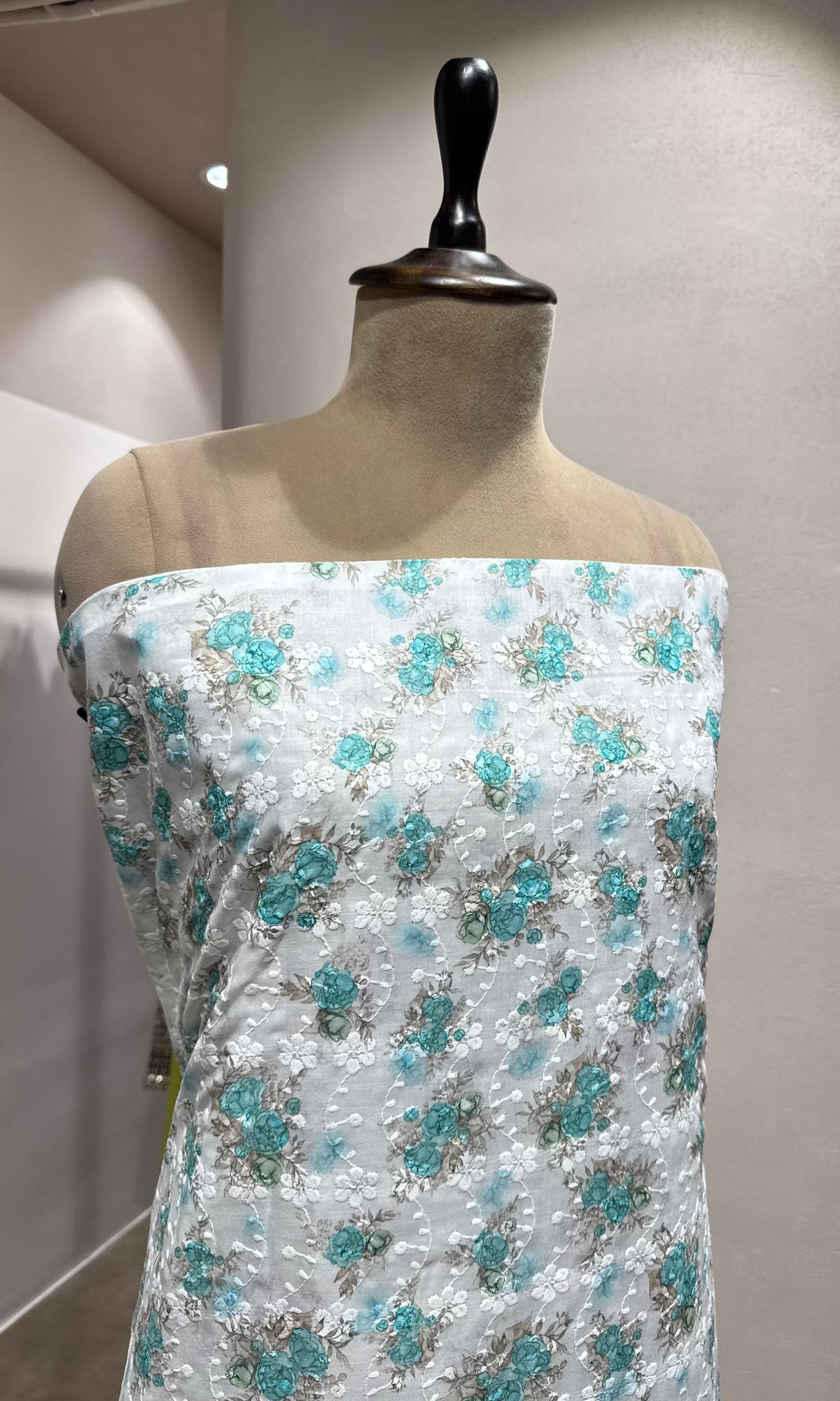 BLUE Floral dress material
