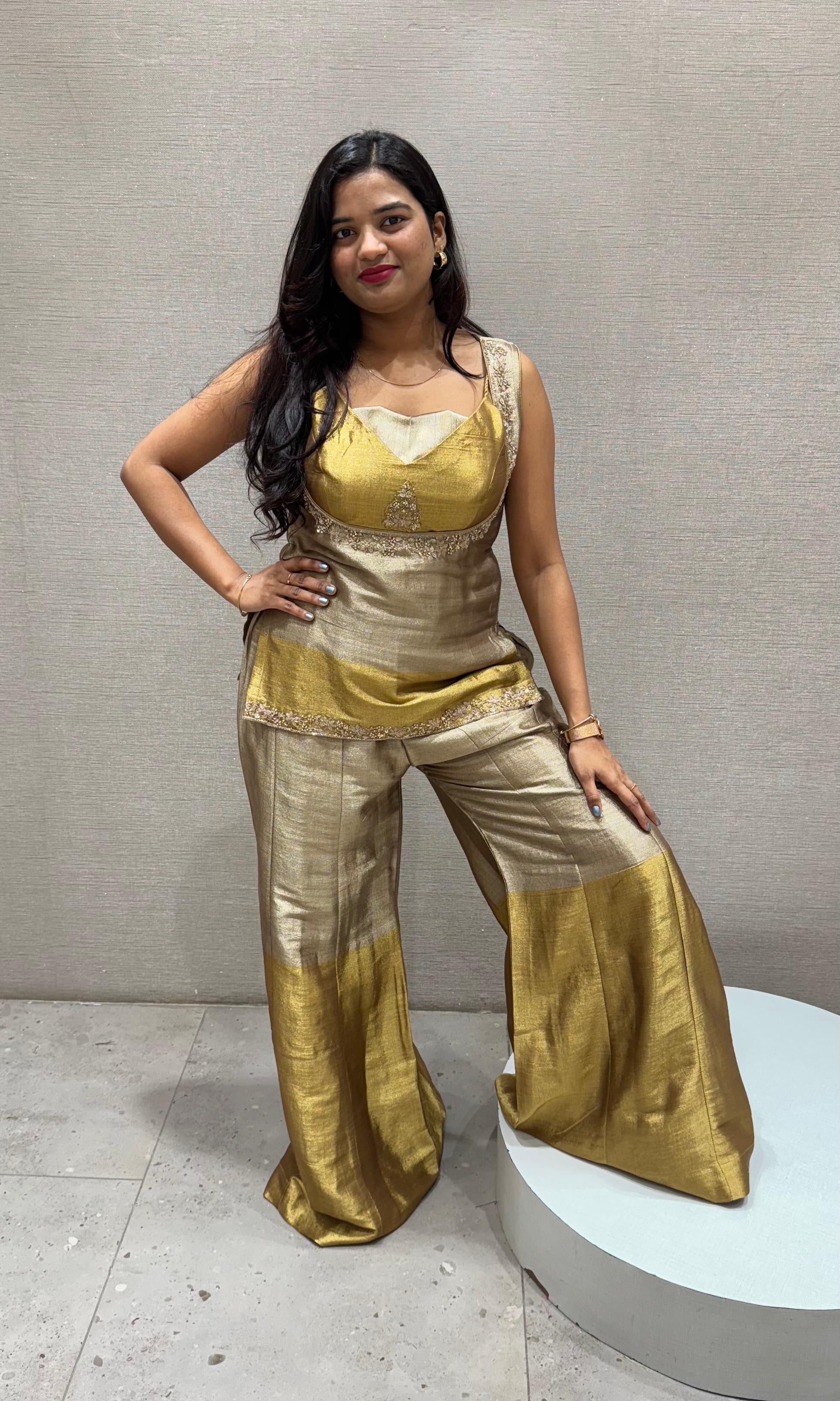 GOLDEN PALAZZO SET