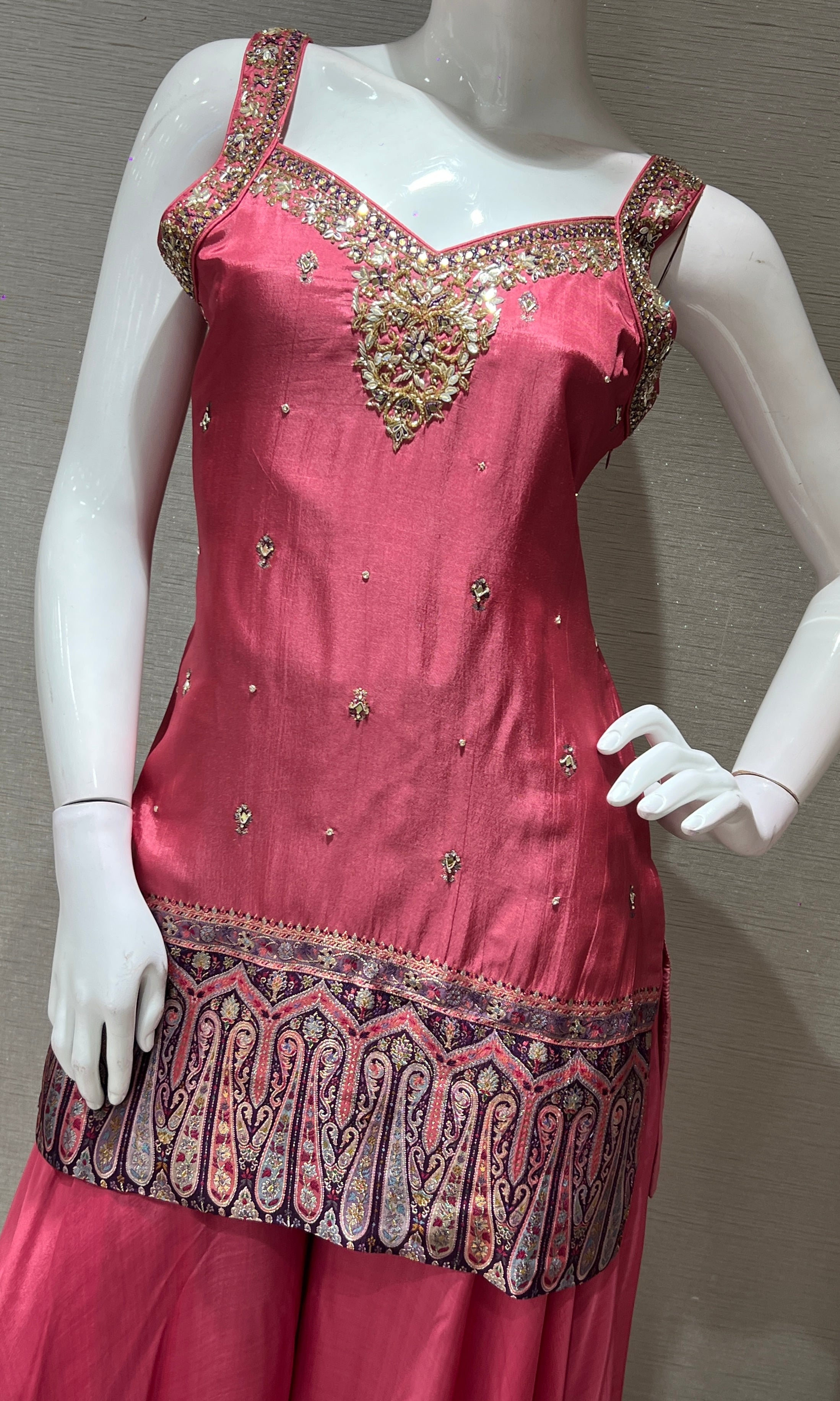 Pink EMBELLISHED SHARARA SET