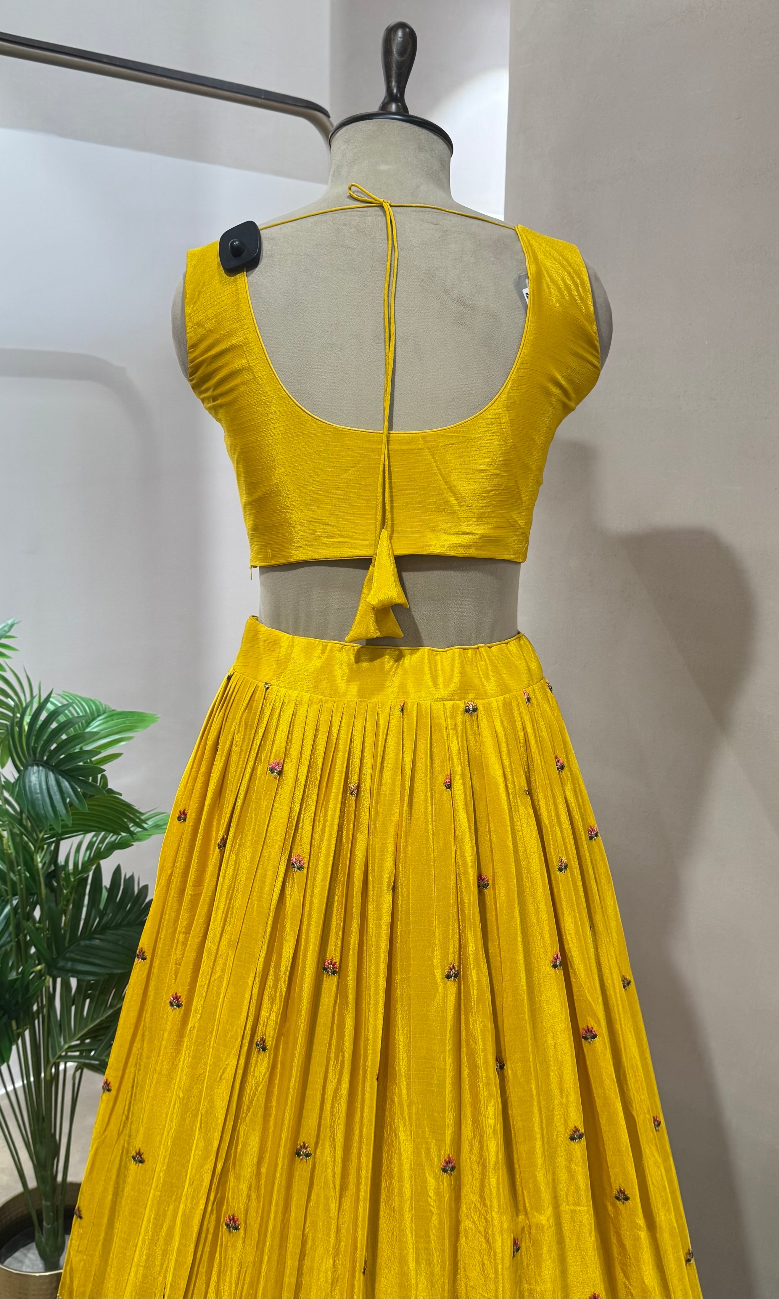 Yellow PEACOCK EMBROIDERED Lehenga