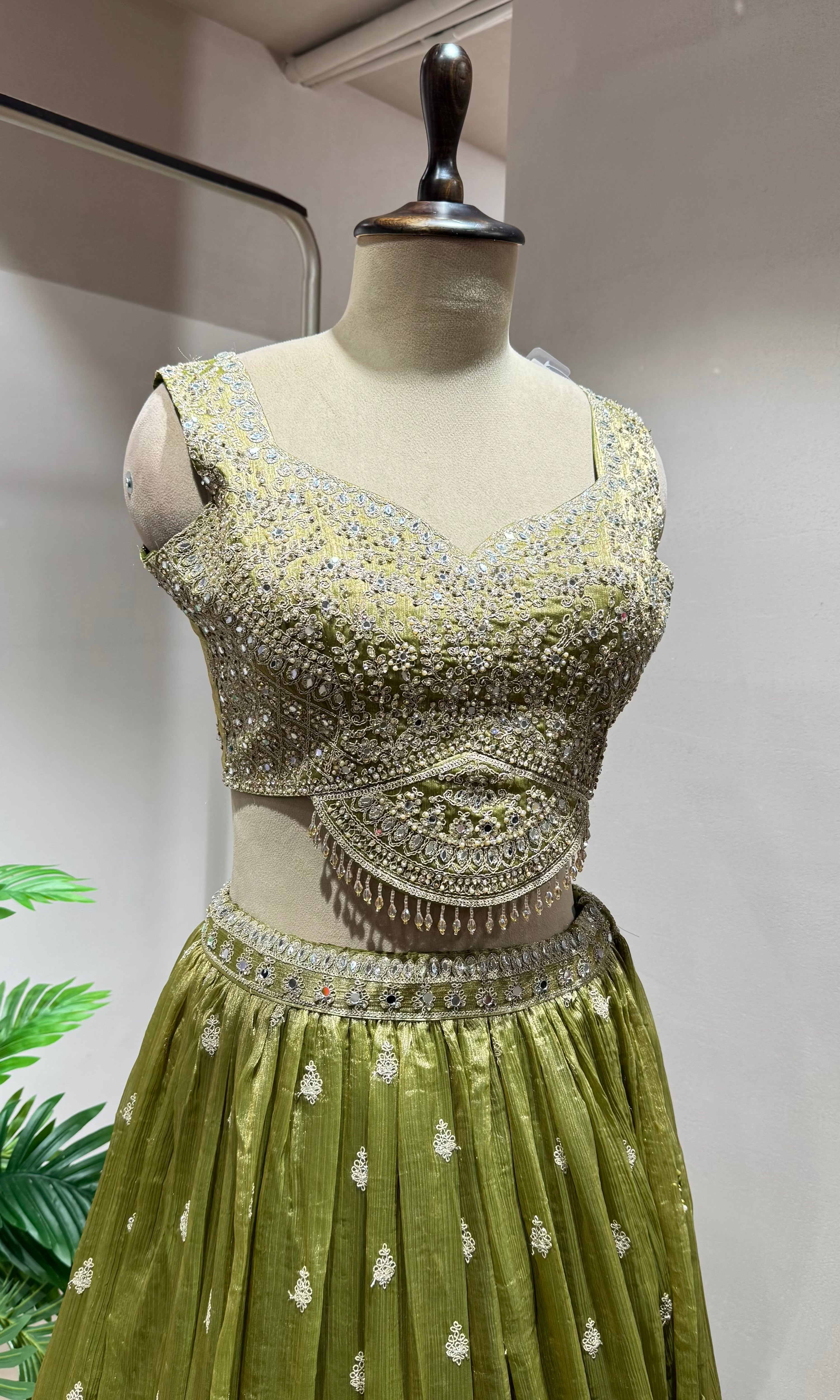 MEHANDI Green Lehenga with blouse & dupatta