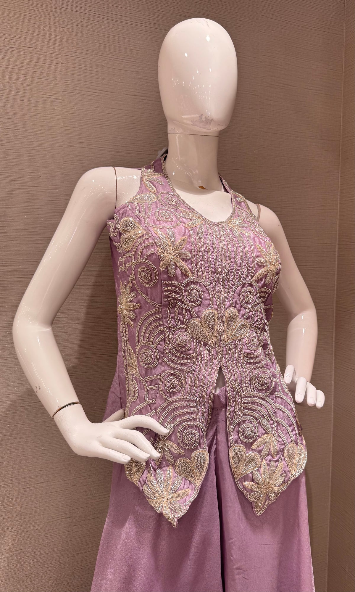LAVANDER SHIMMER EMBELLISHED PALAZZO SET