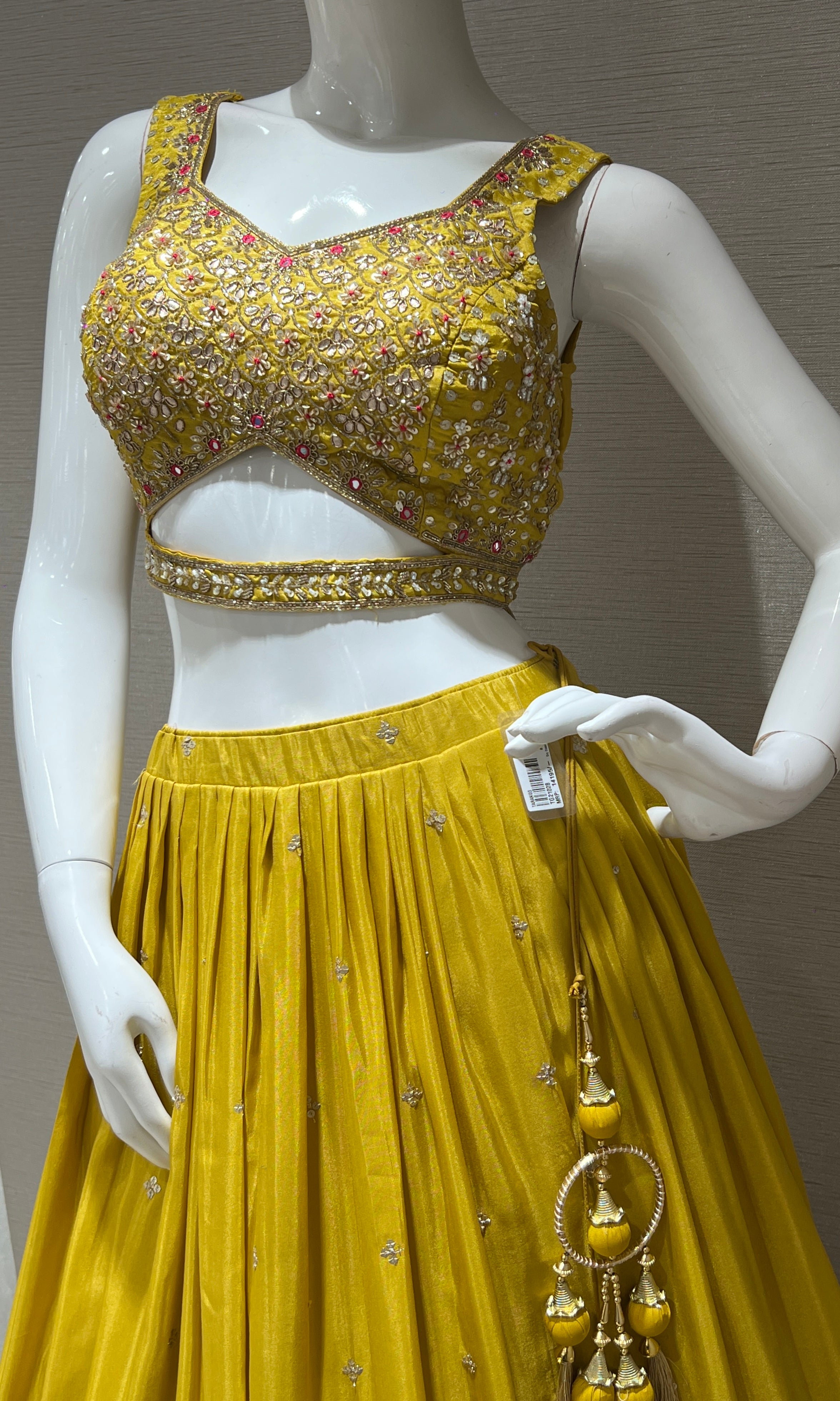Sunshine Yellow embroidered lehenga