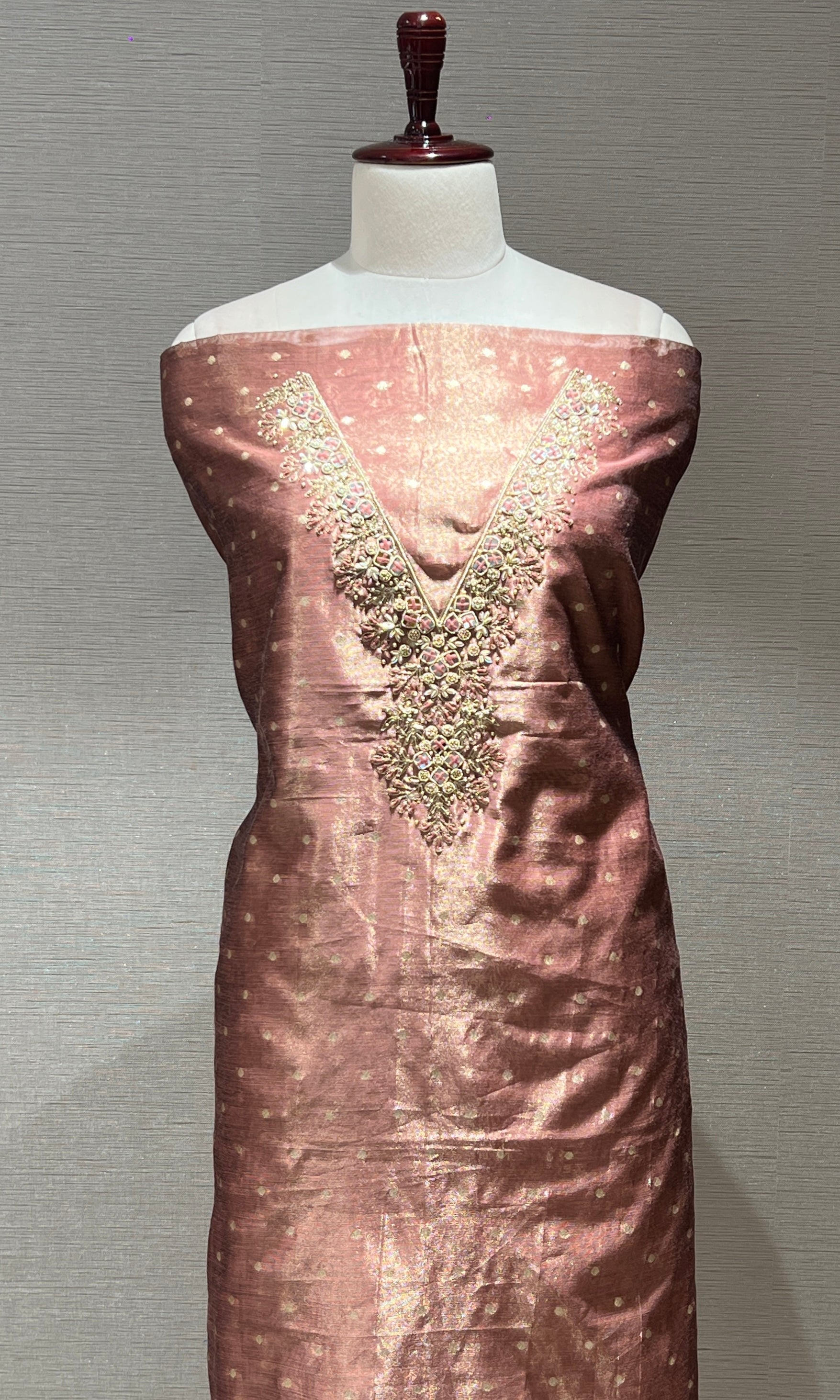 Rosewood Embroidered Dress Material (party wear)
