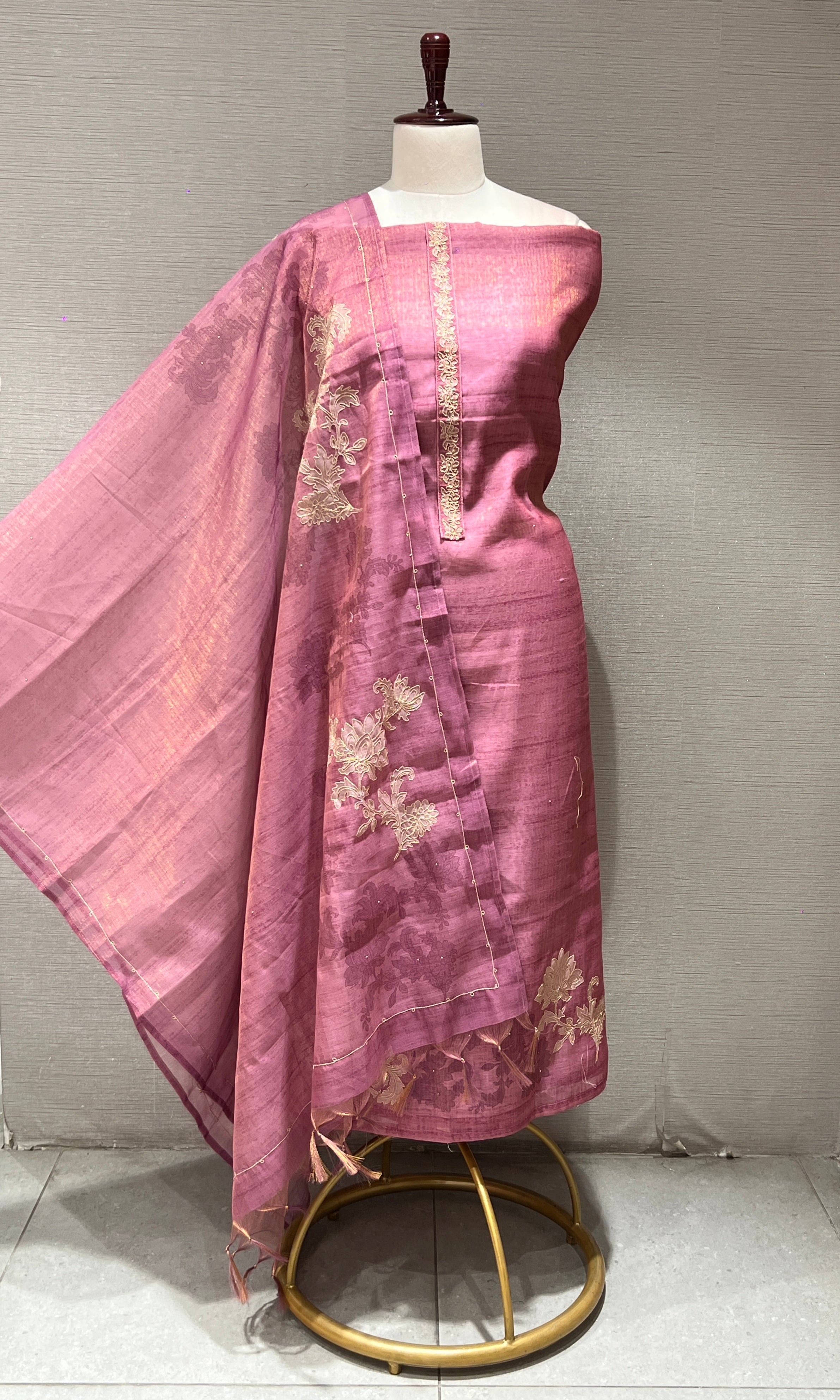 Onion pink dress material