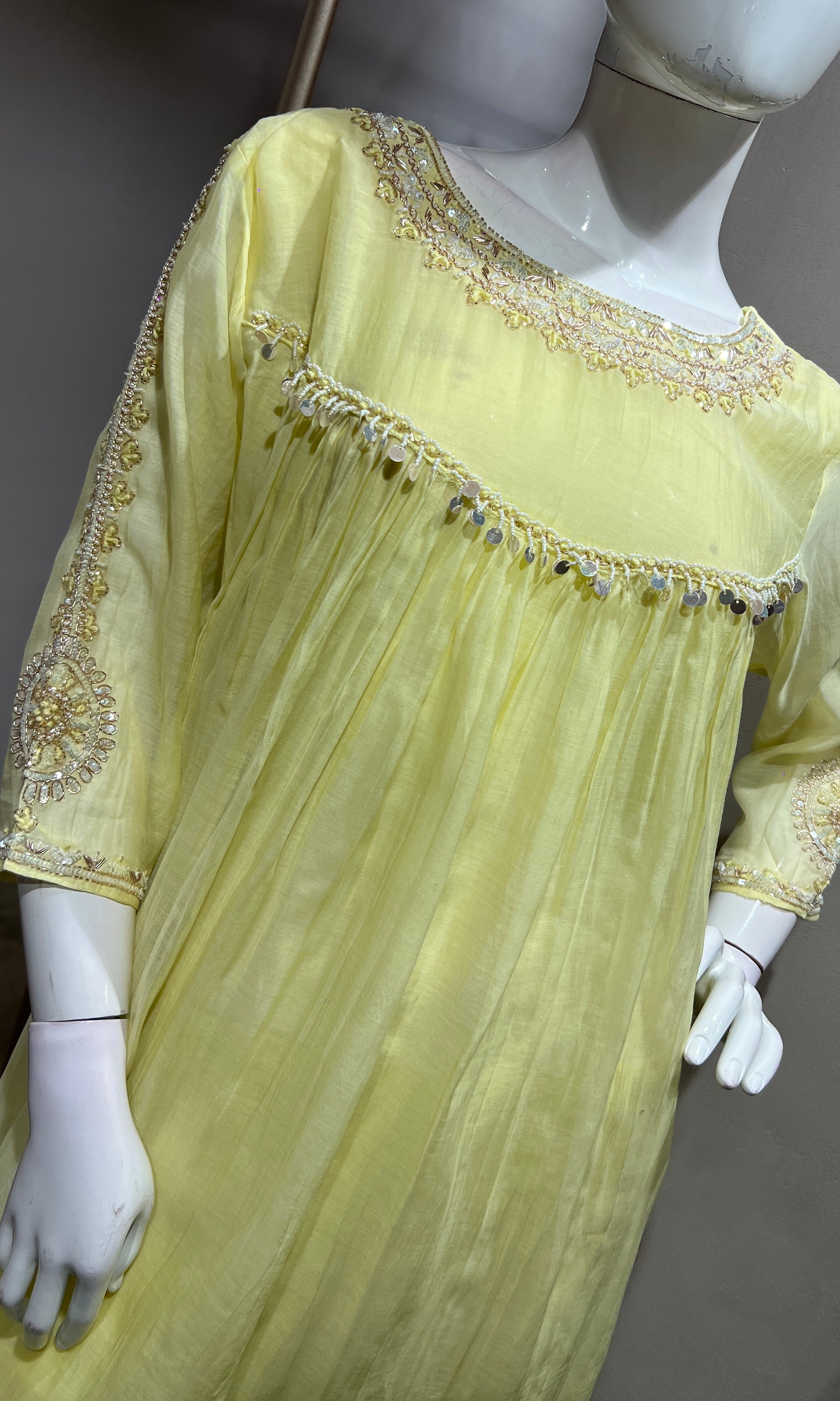 Lemon Yellow Embroidered Kurta Set with Dupatta