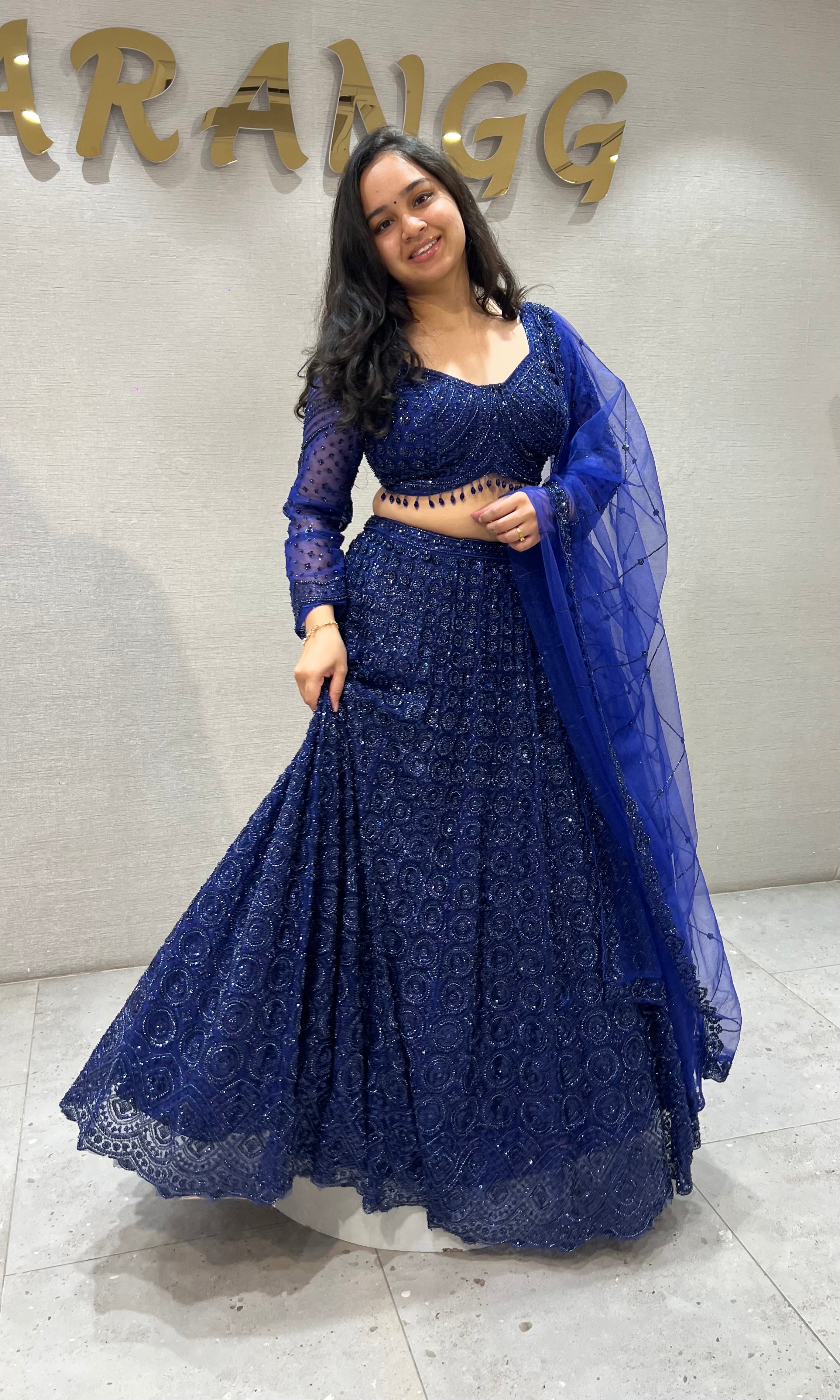 Royal Blue Georgette net Lehenga Choli Set